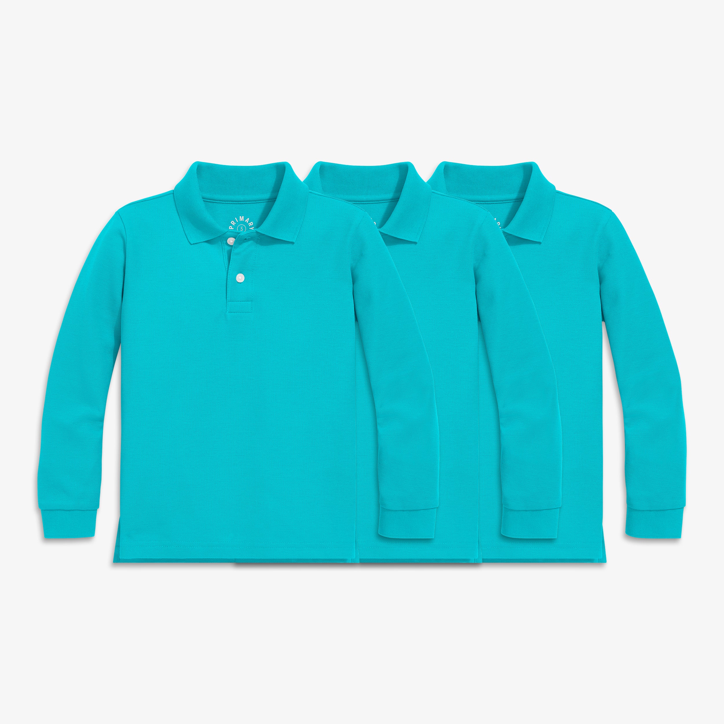 Kids long sleeve pique polo 3-pack - Image 10