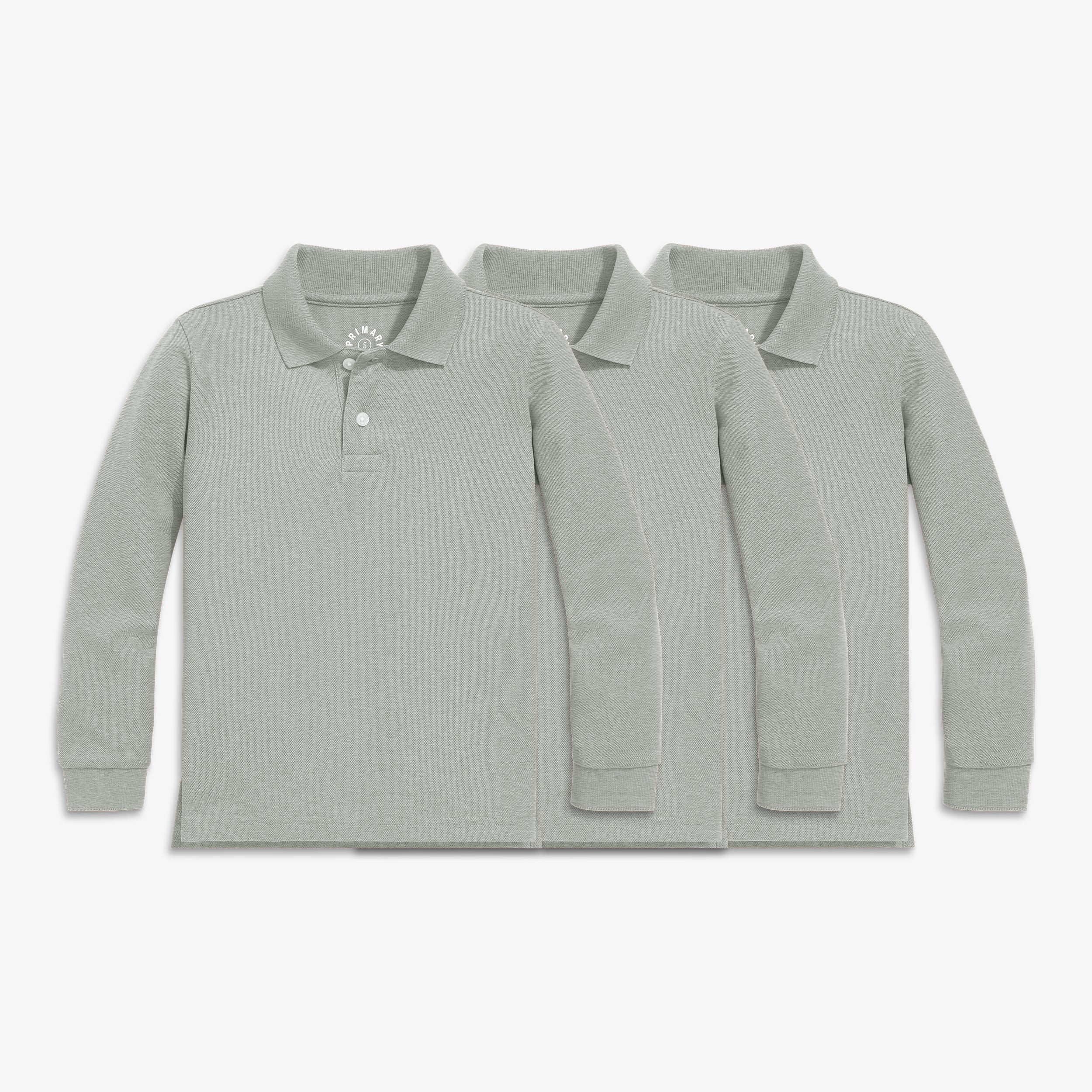 Kids long sleeve pique polo 3-pack - Image 11