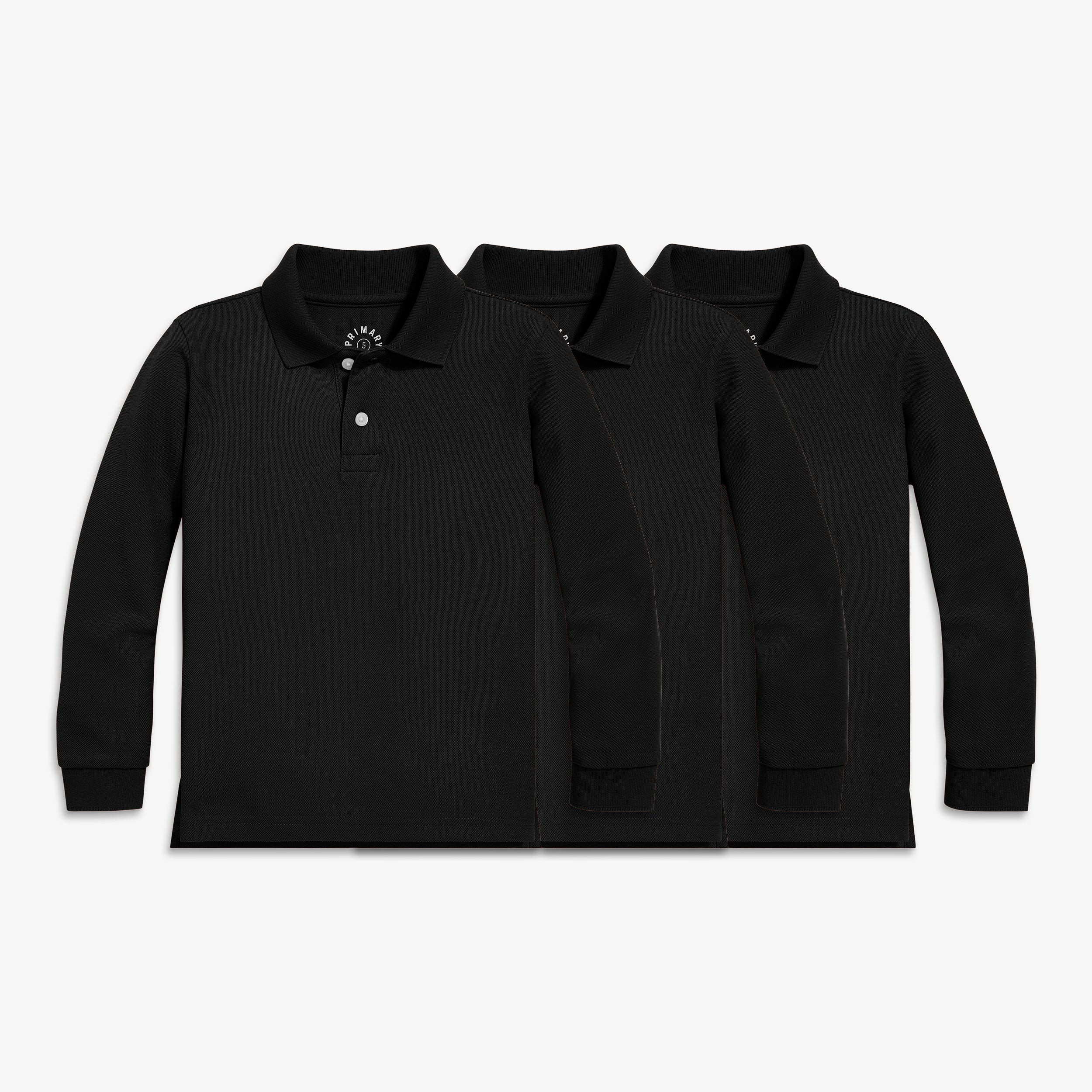 Kids long sleeve pique polo 3-pack - Image 2