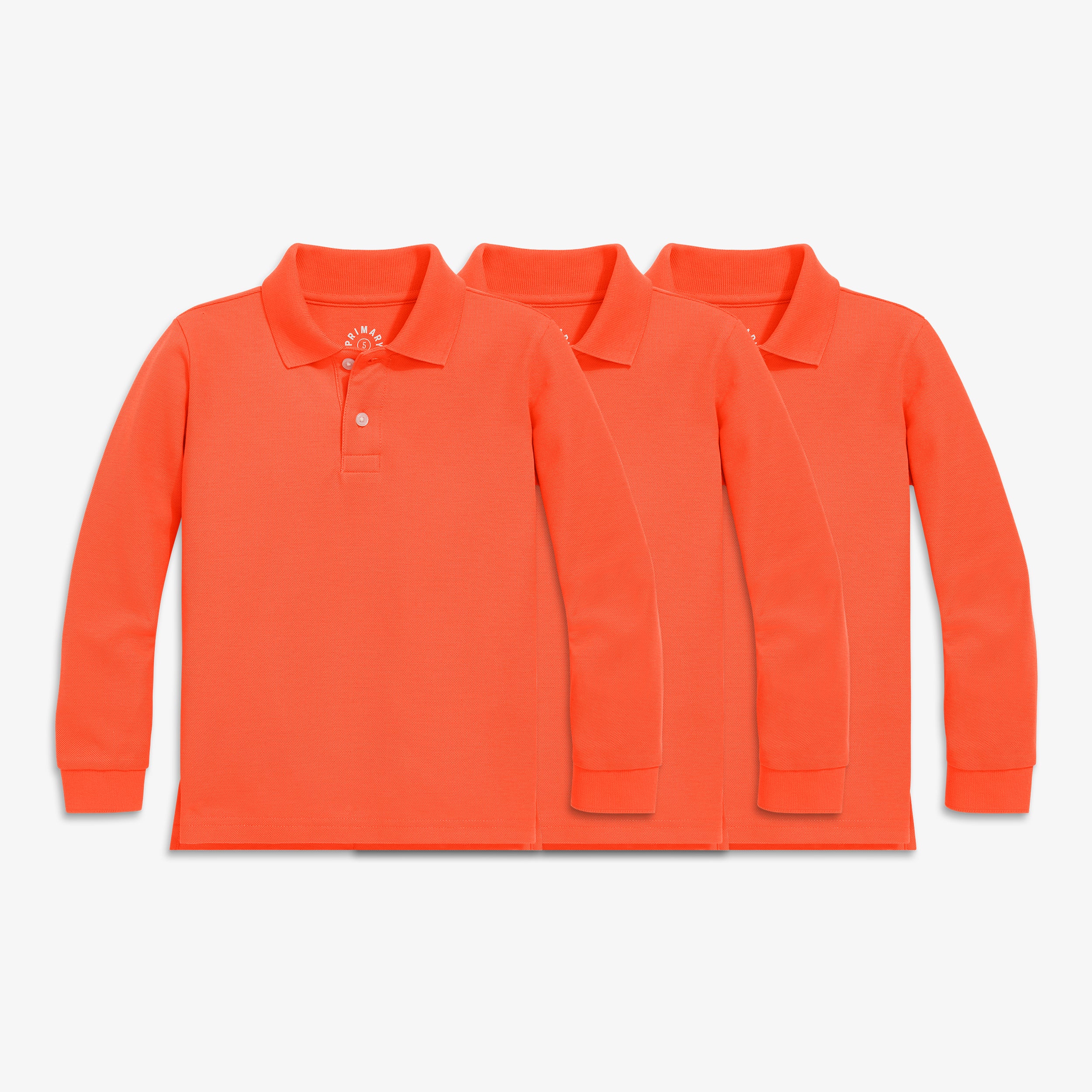 Kids long sleeve pique polo 3-pack - Image 4