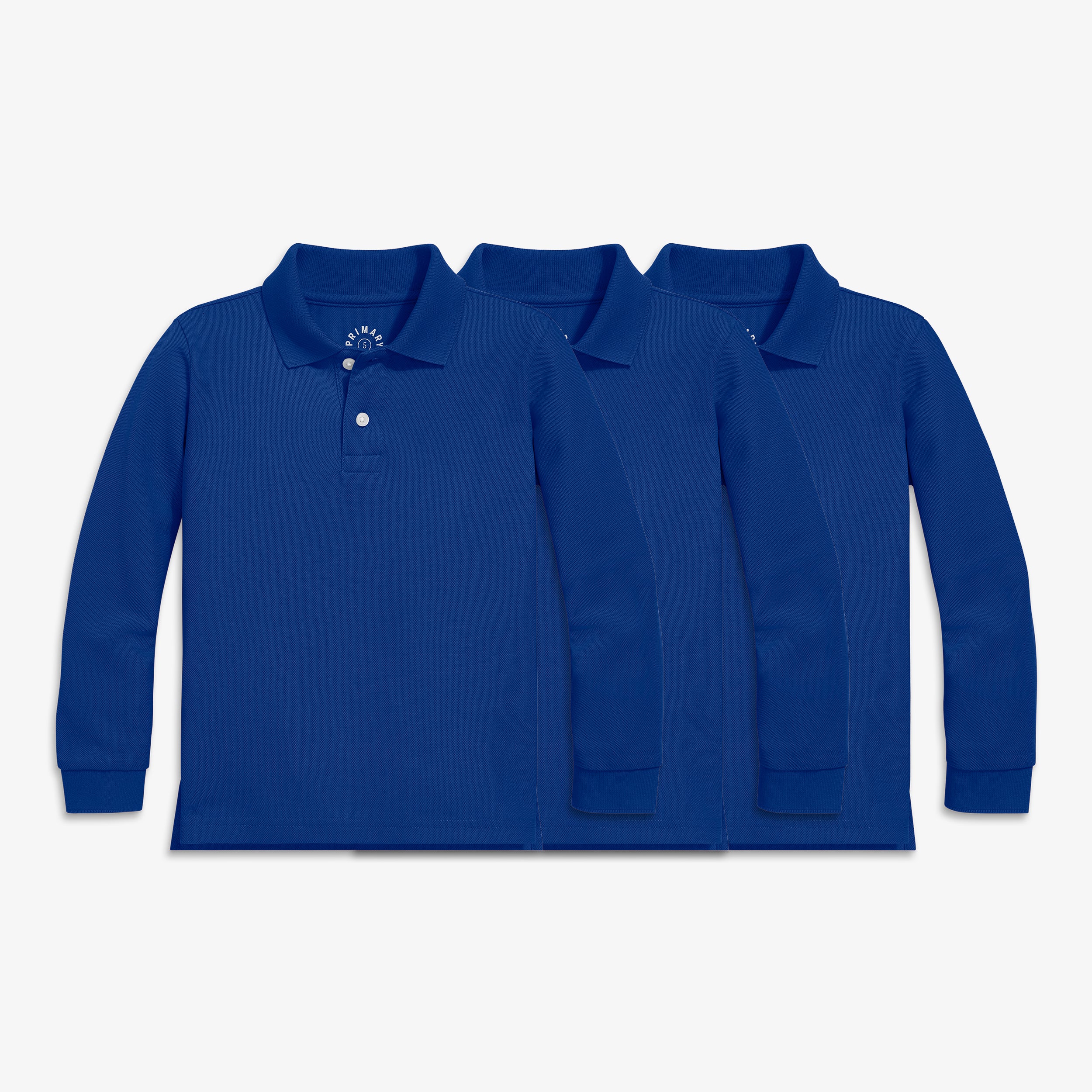 Kids long sleeve pique polo 3-pack - Image 5