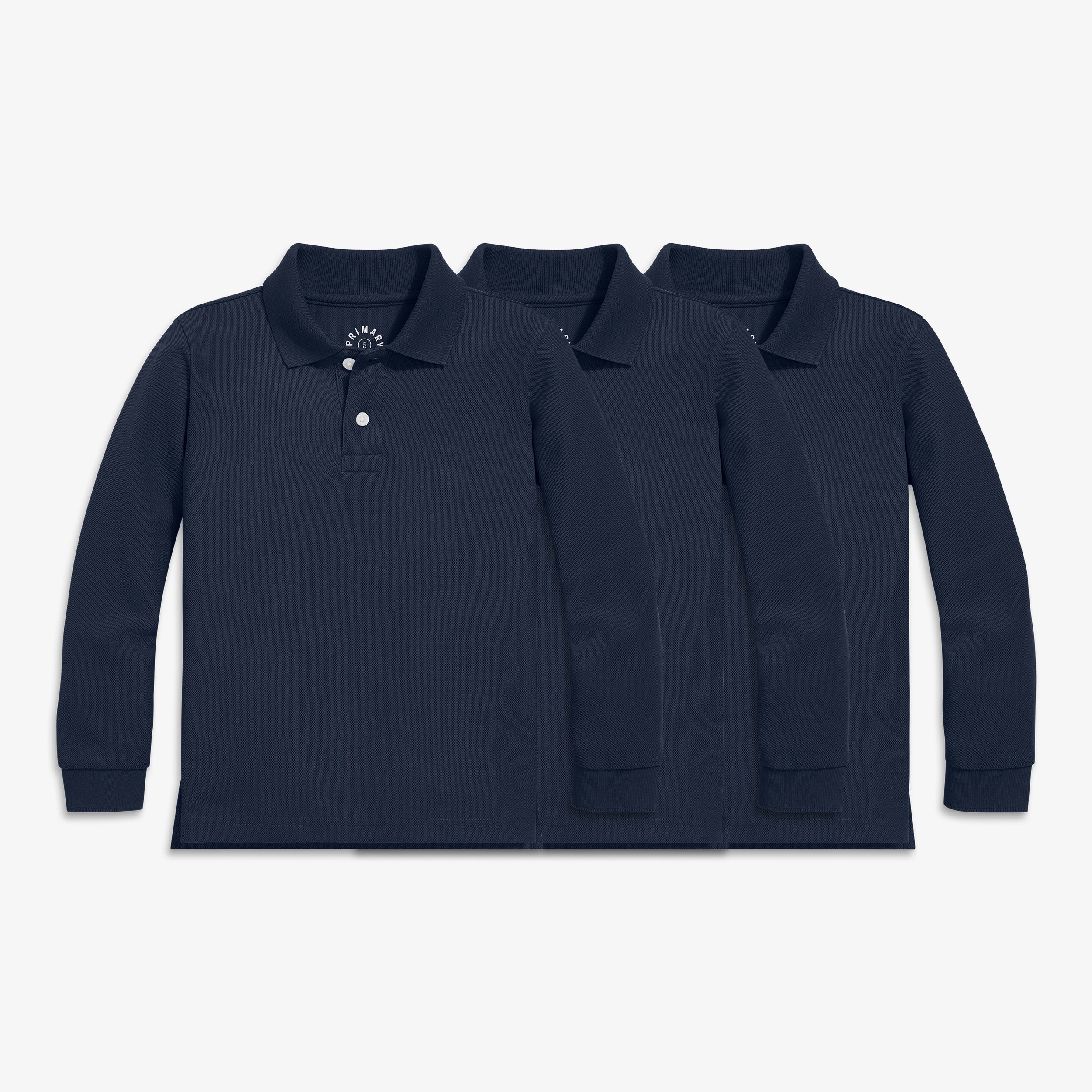 Kids long sleeve pique polo 3-pack - Image 6
