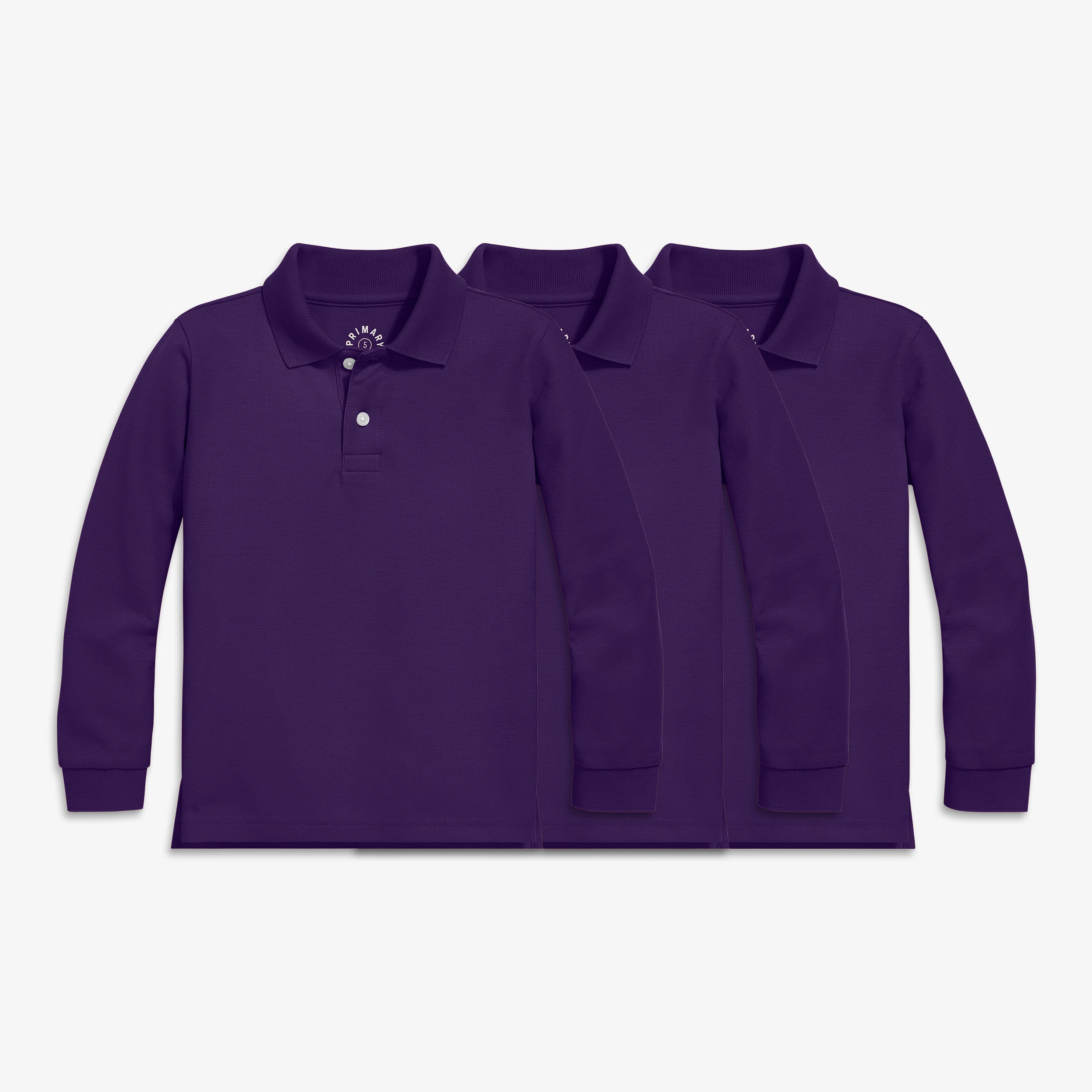 Kids long sleeve pique polo 3-pack - Image 7