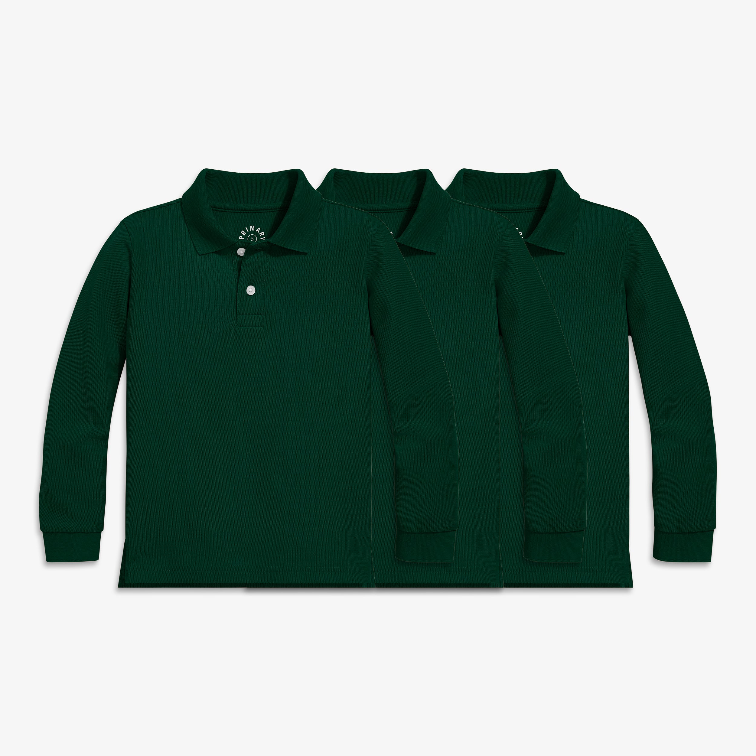 Kids long sleeve pique polo 3-pack - Image 9
