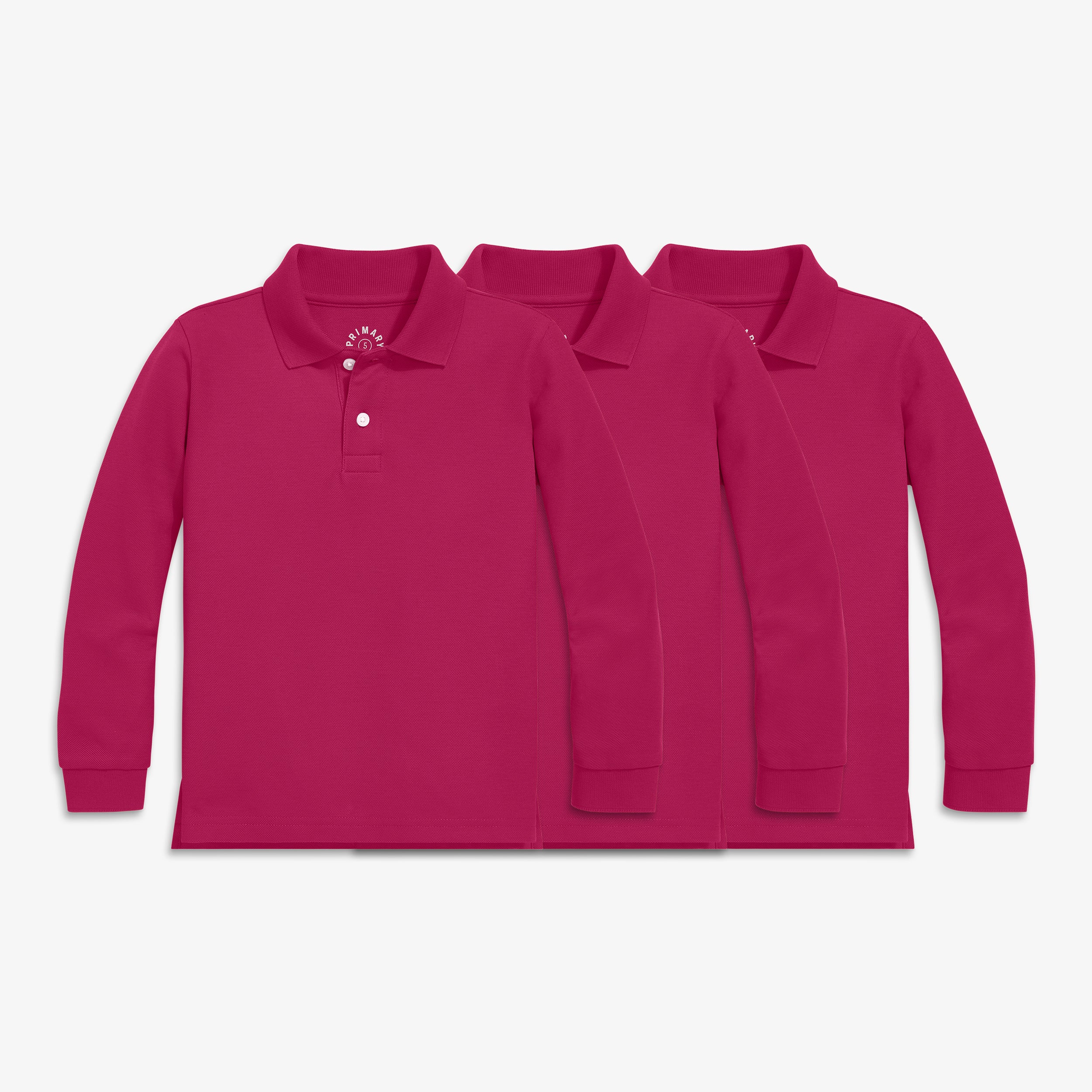 Kids long sleeve pique polo 3-pack seasonal - Image 2
