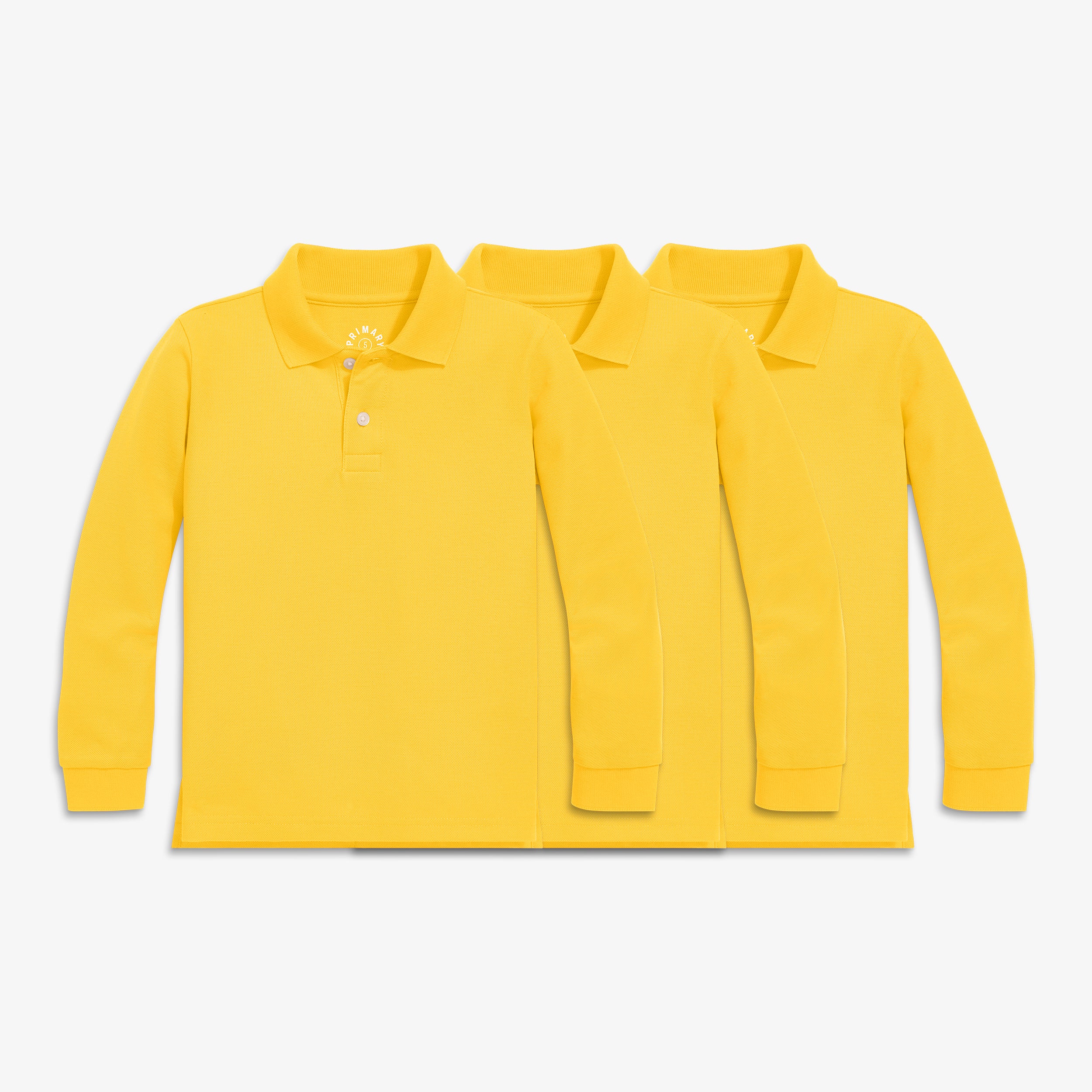 Kids long sleeve pique polo 3-pack seasonal - Image 4