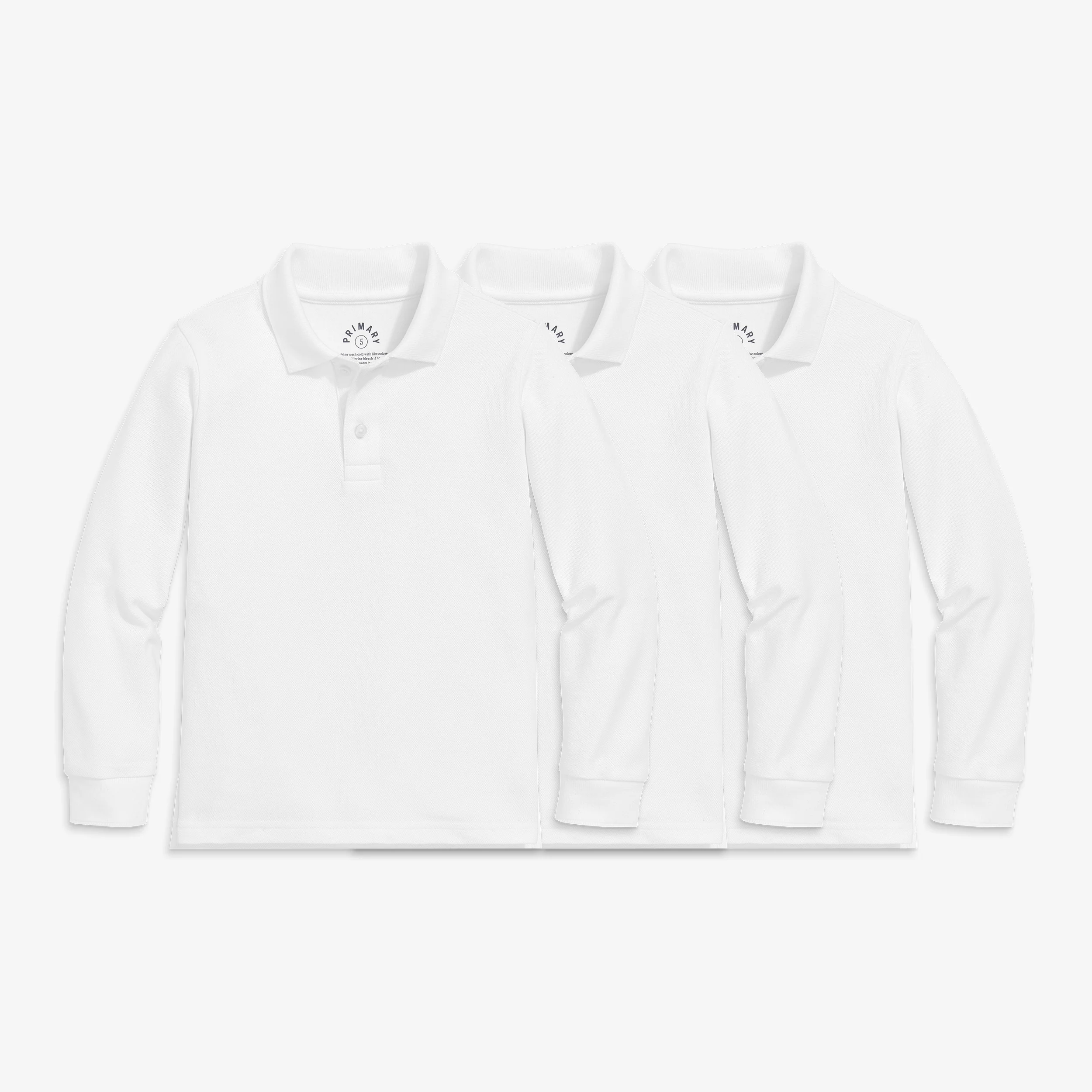Kids long sleeve pique polo 3-pack seasonal - Image 5