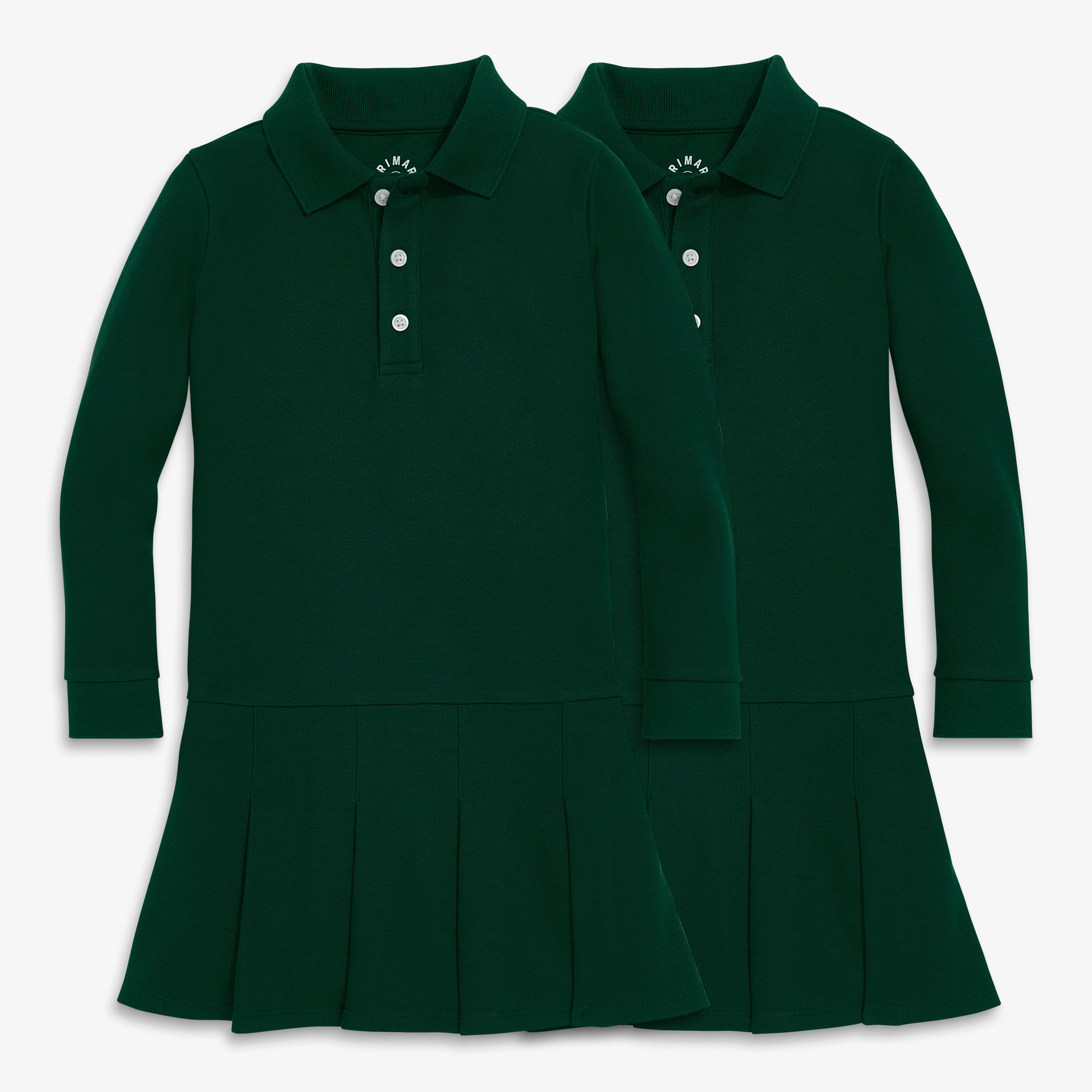 Kids long sleeve pique polo dress 2-pack - Image 2