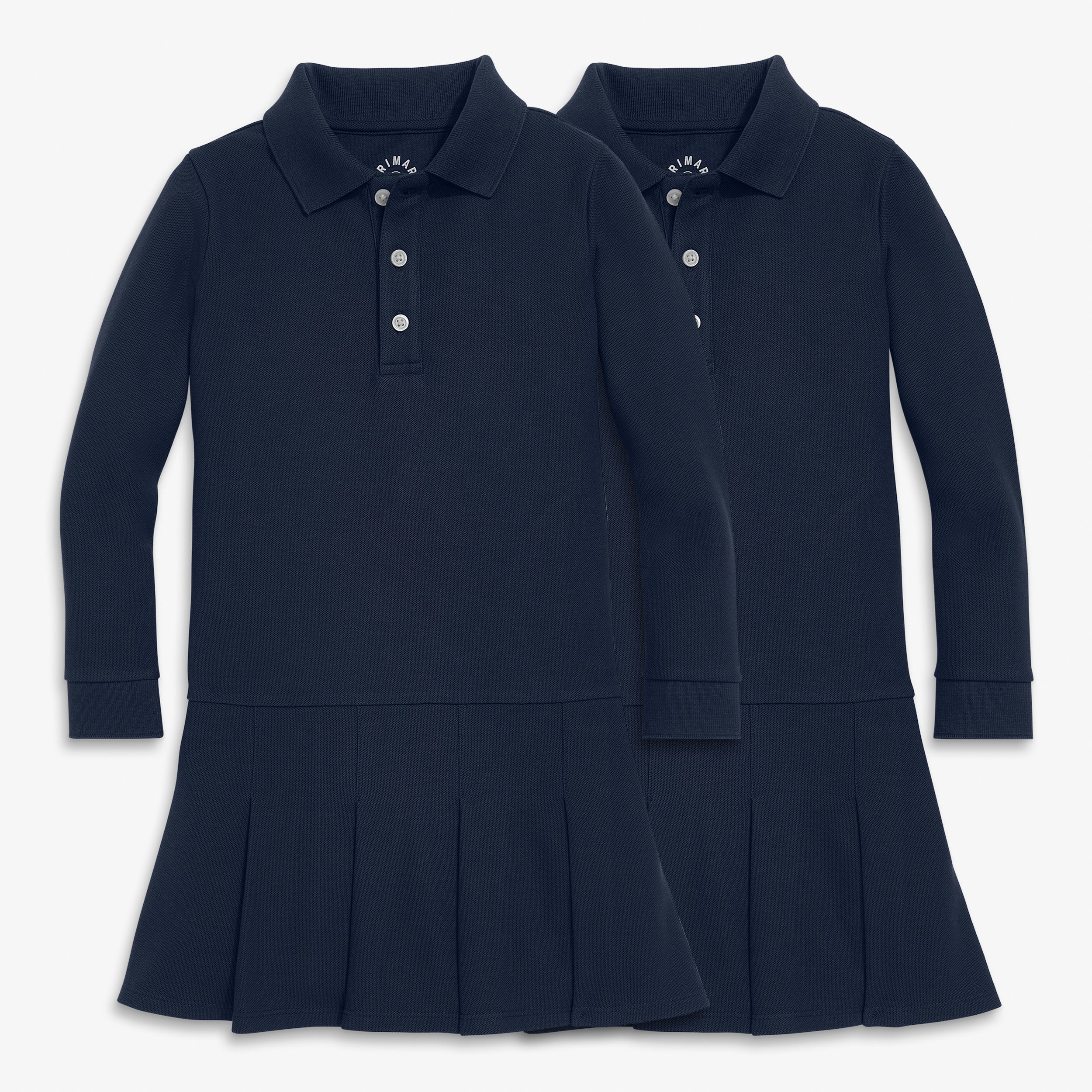 Kids long sleeve pique polo dress 2-pack - Image 3
