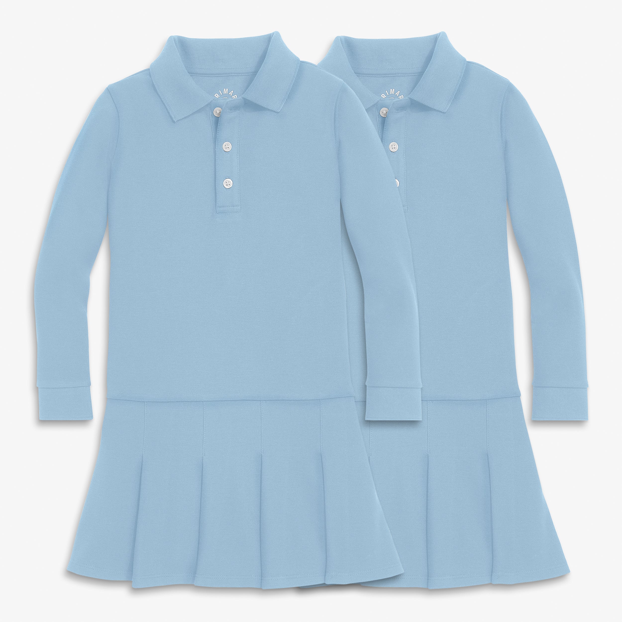Kids long sleeve pique polo dress 2-pack - Image 4