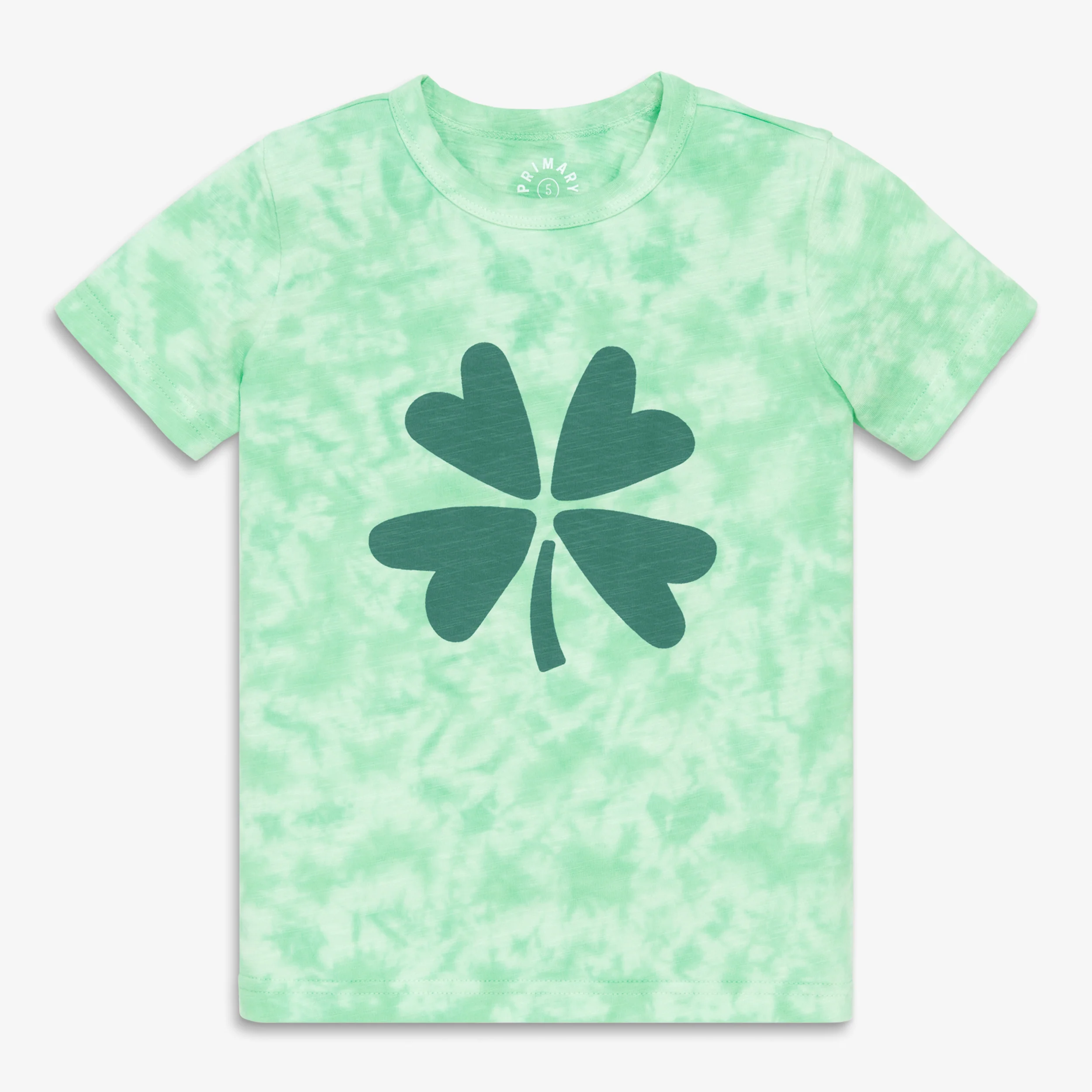 Kids tie-dye clover tee