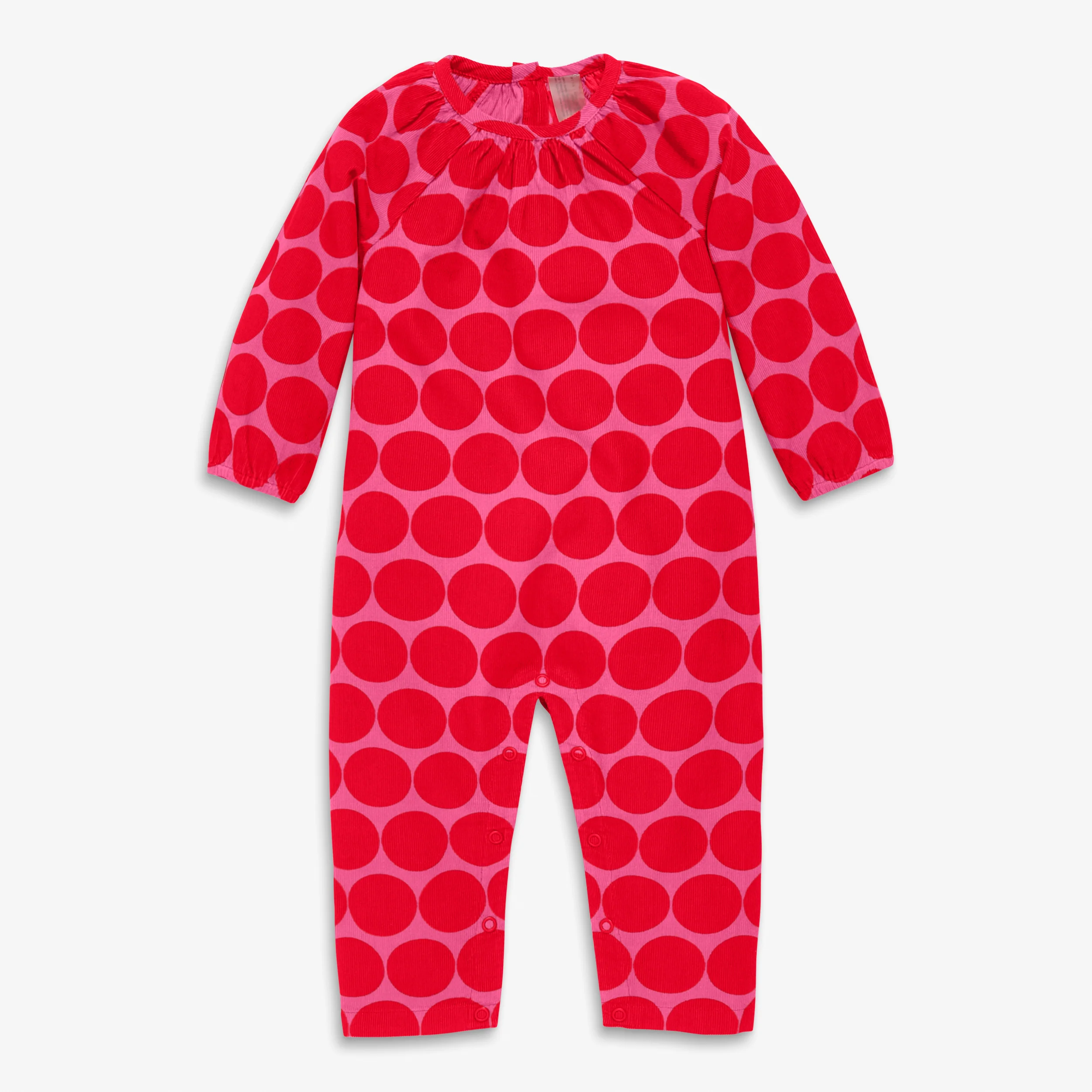 Clearance baby corduroy romper in cutout dot - Image 2