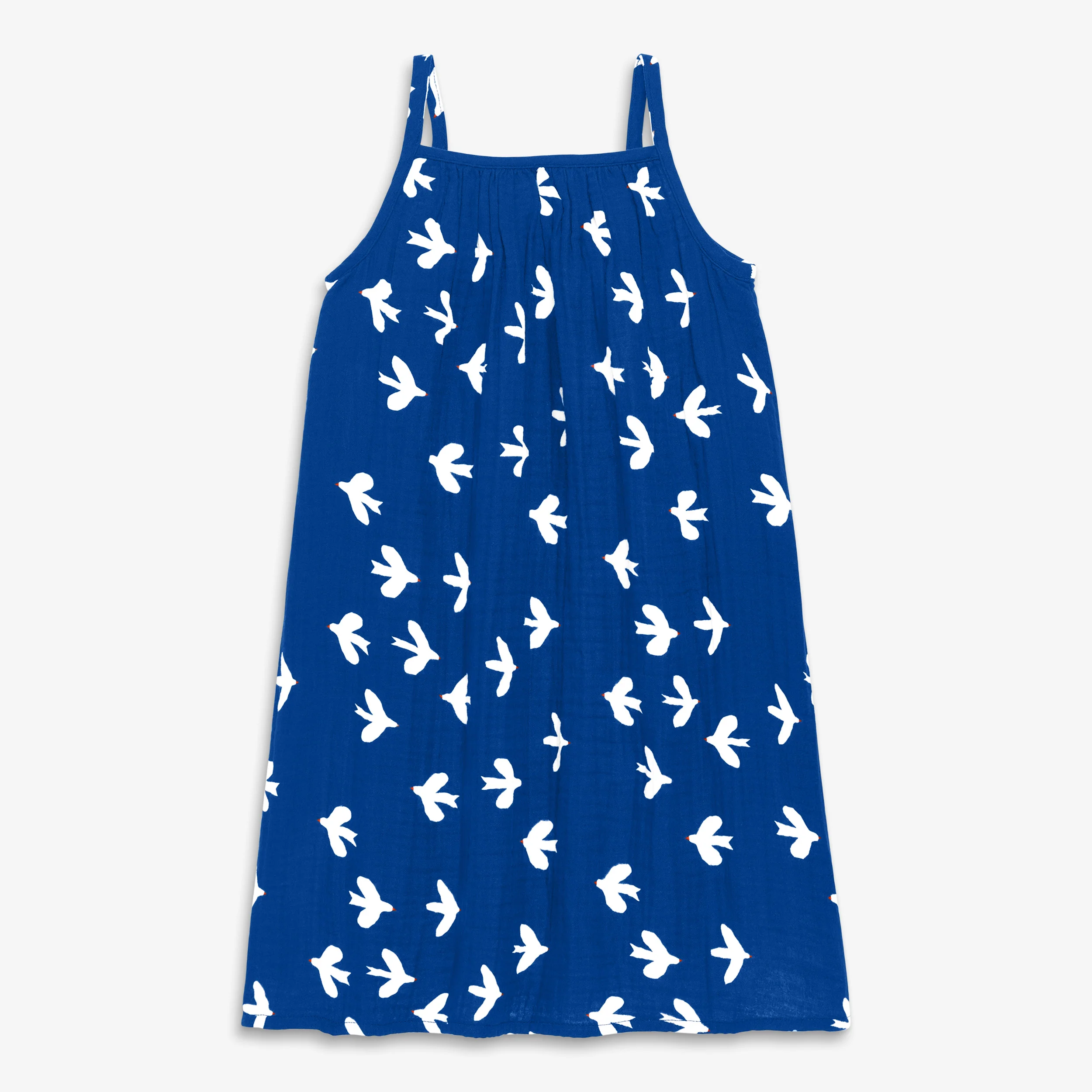 Clearance kids gauze tank dress in bluejays - Image 2