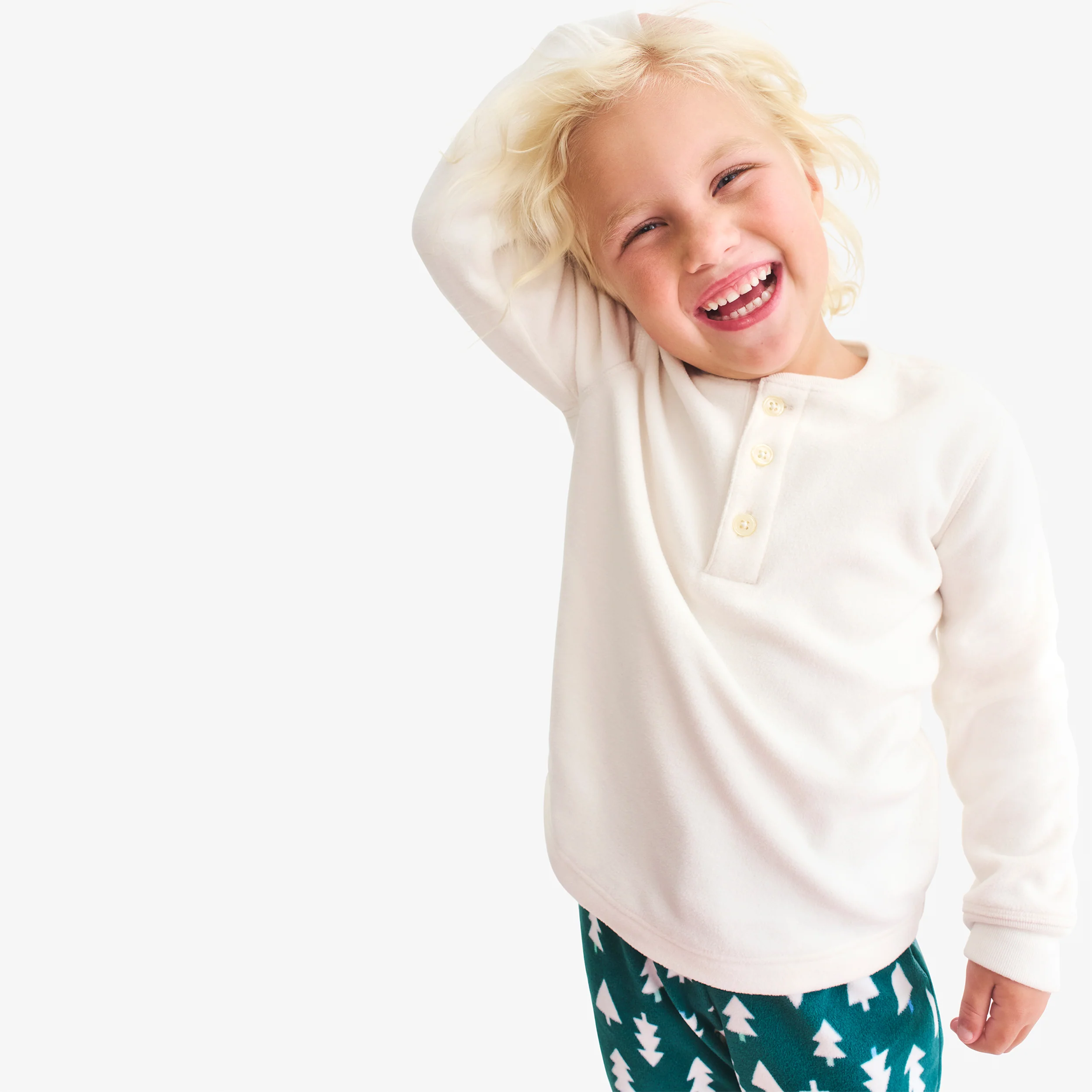 Kids fleece PJ henley - Image 4