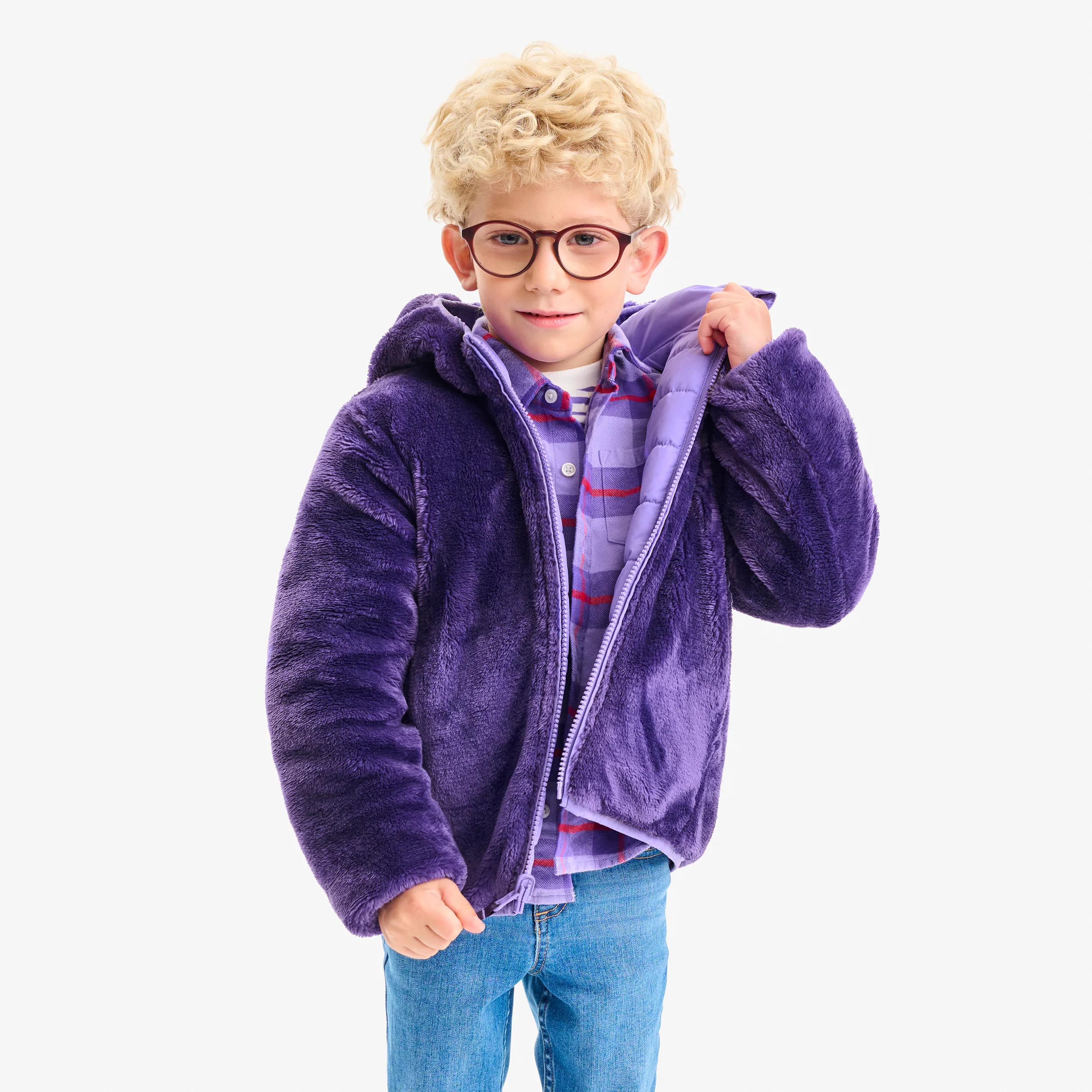 Kids reversible fleece puffer jacket - Image 18