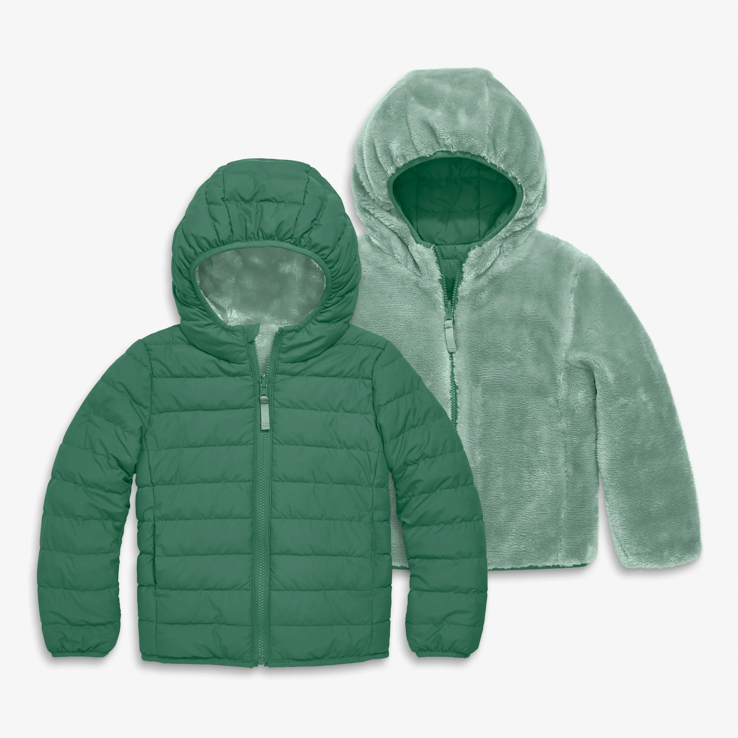Kids reversible fleece puffer jacket - Image 4