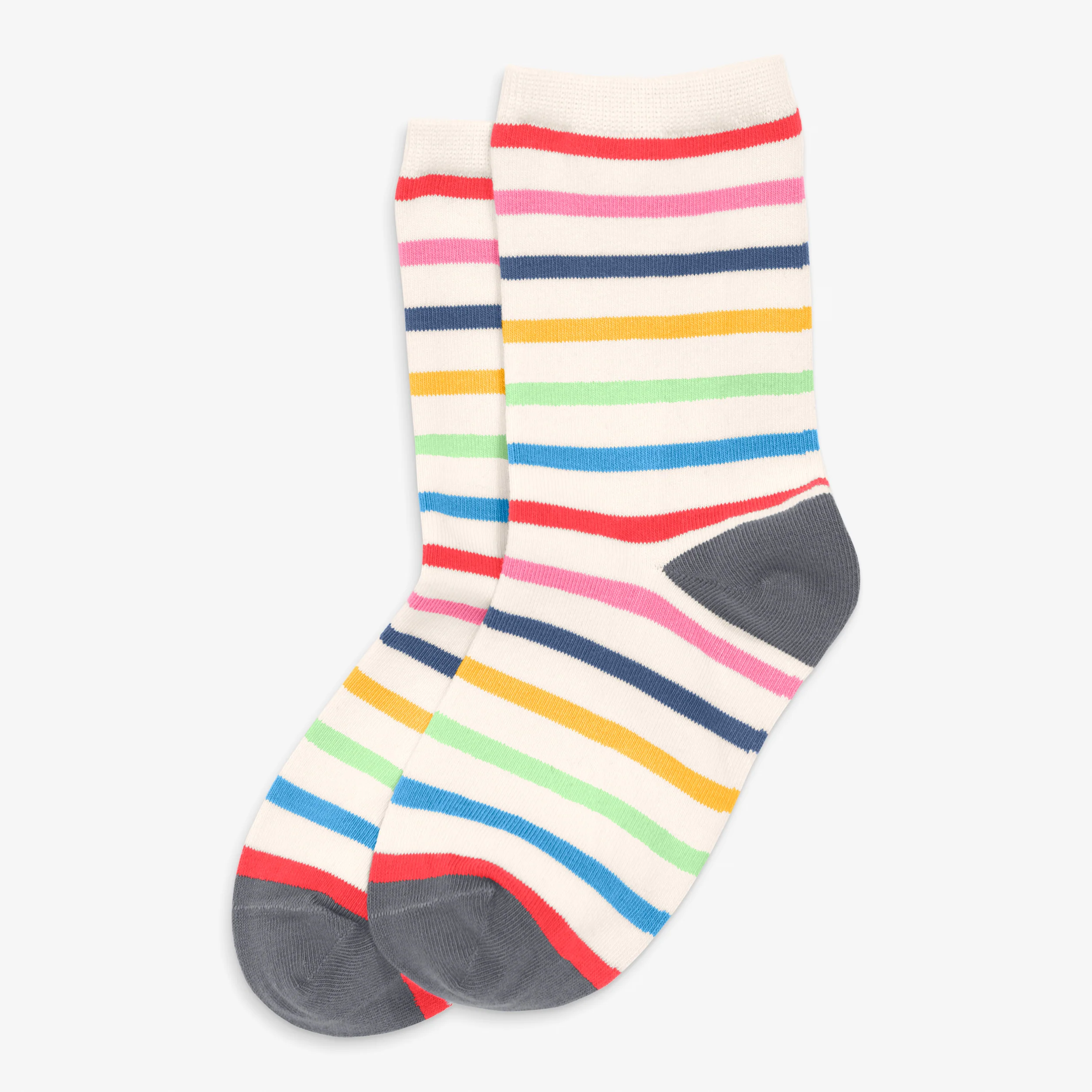 Clearance kids crew sock in rainbow stripe