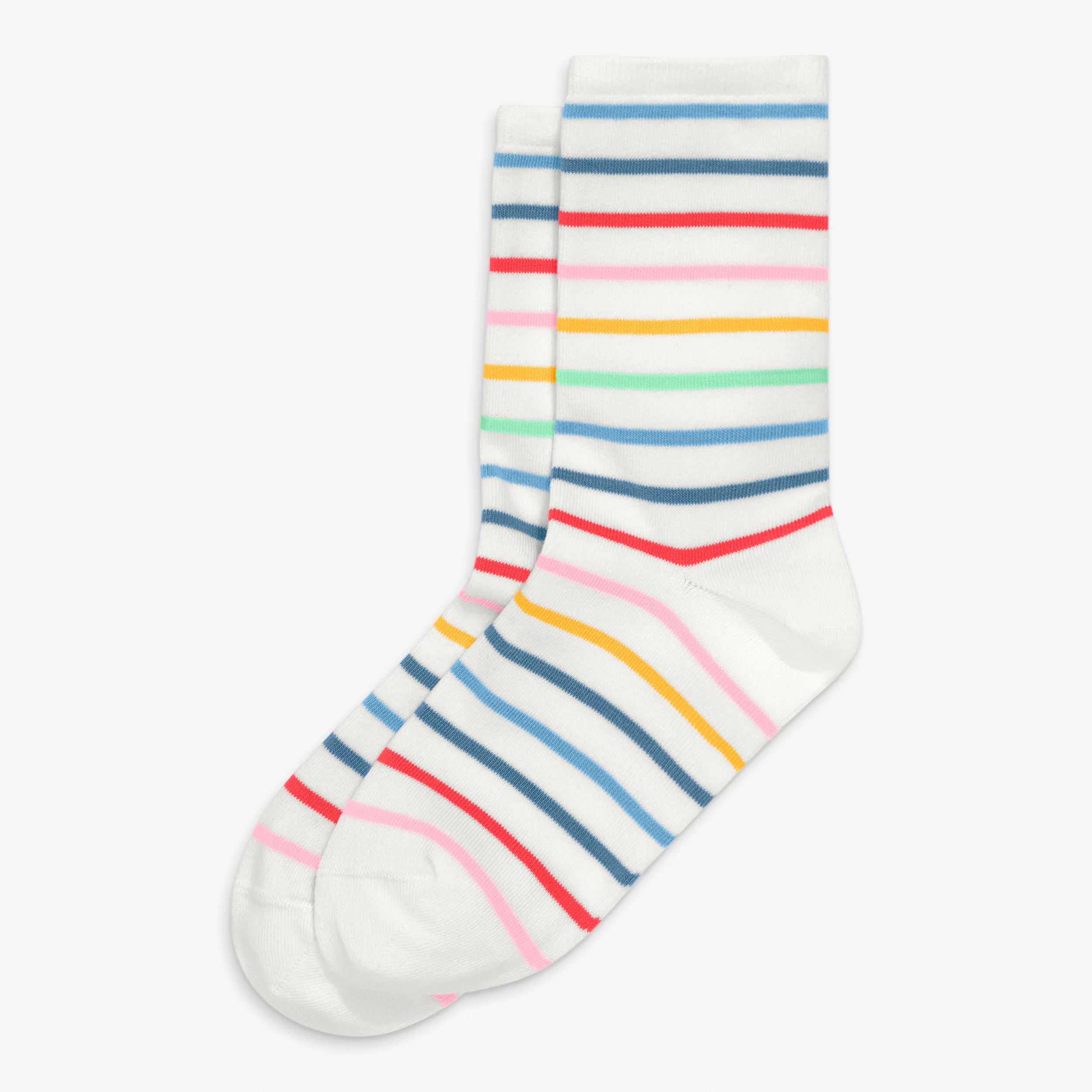 Adult crew sock in rainbow stripe (unisex fit)