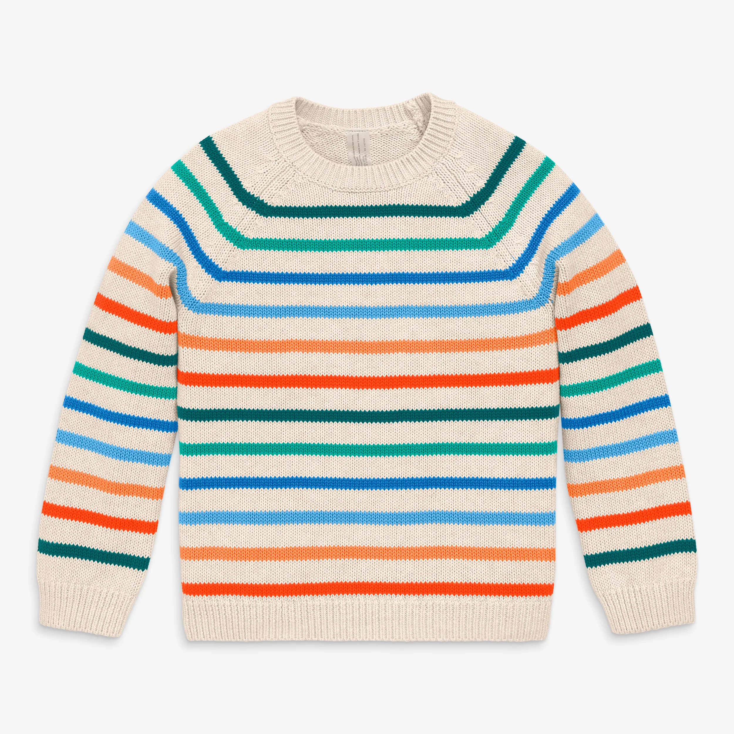Kids crewneck sweater in rainbow stripe - Image 4