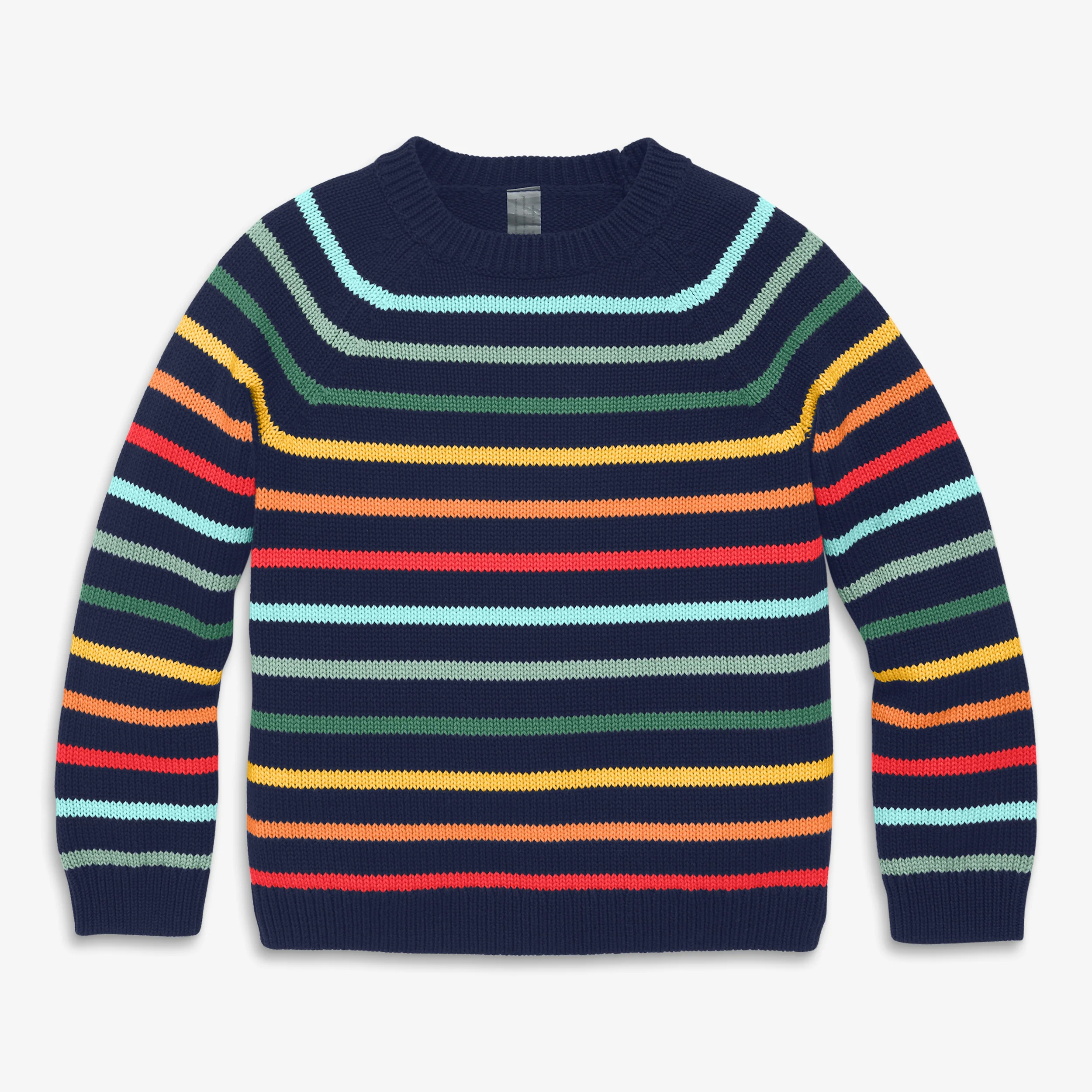 Kids crewneck sweater in rainbow stripe - Image 5