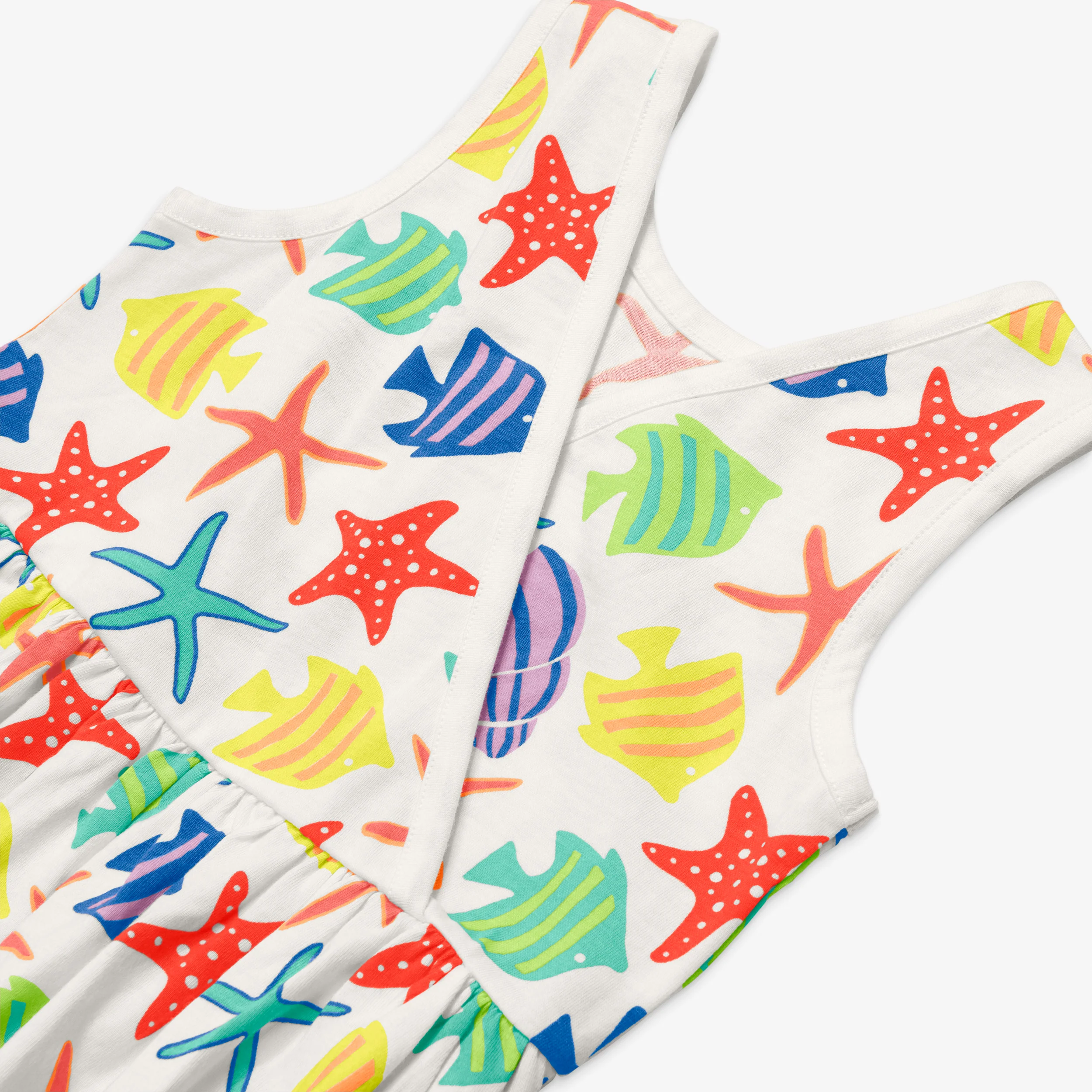 Kids cross-back tank dress in under the sea - Image 5