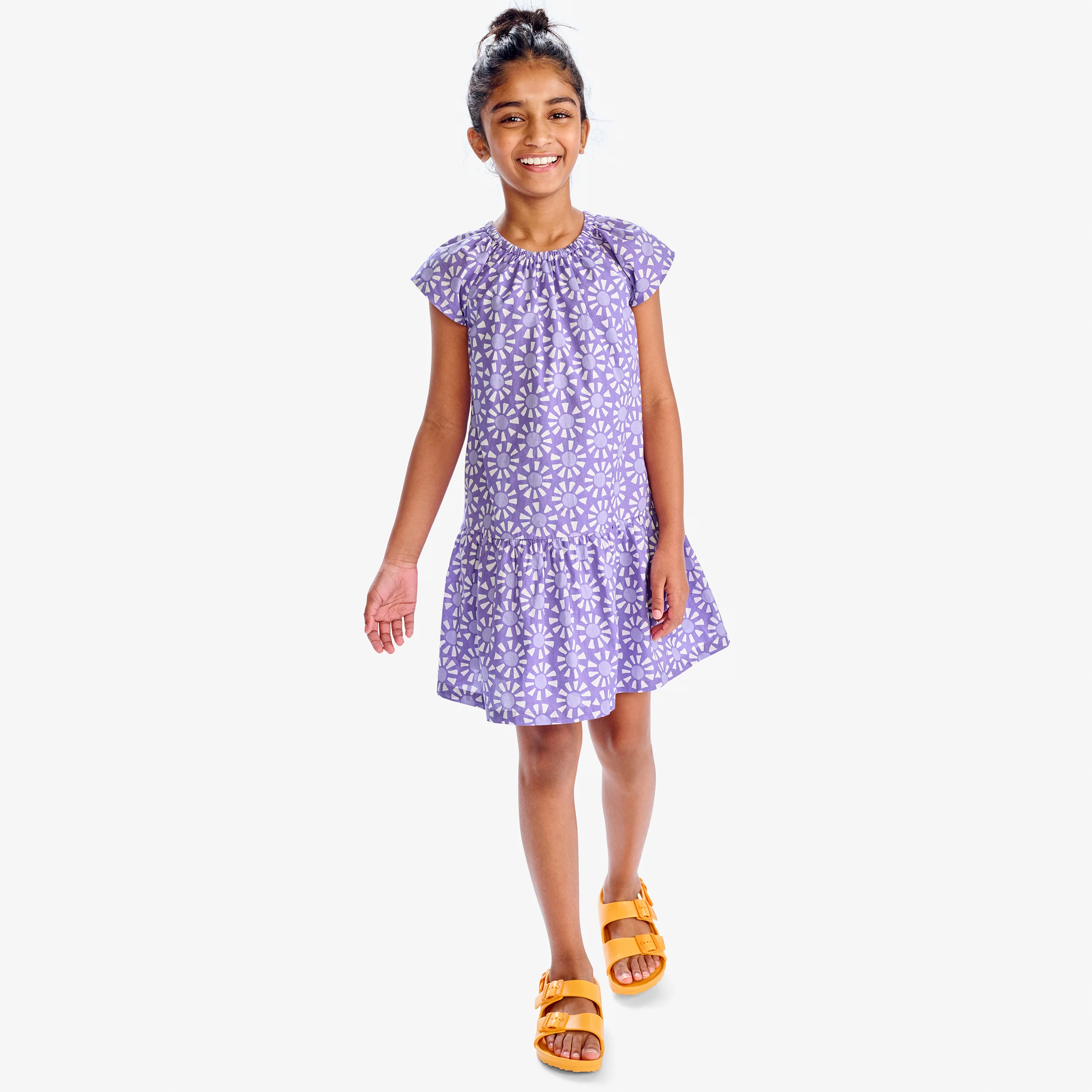 Clearance kids swing dress in cutout suns
