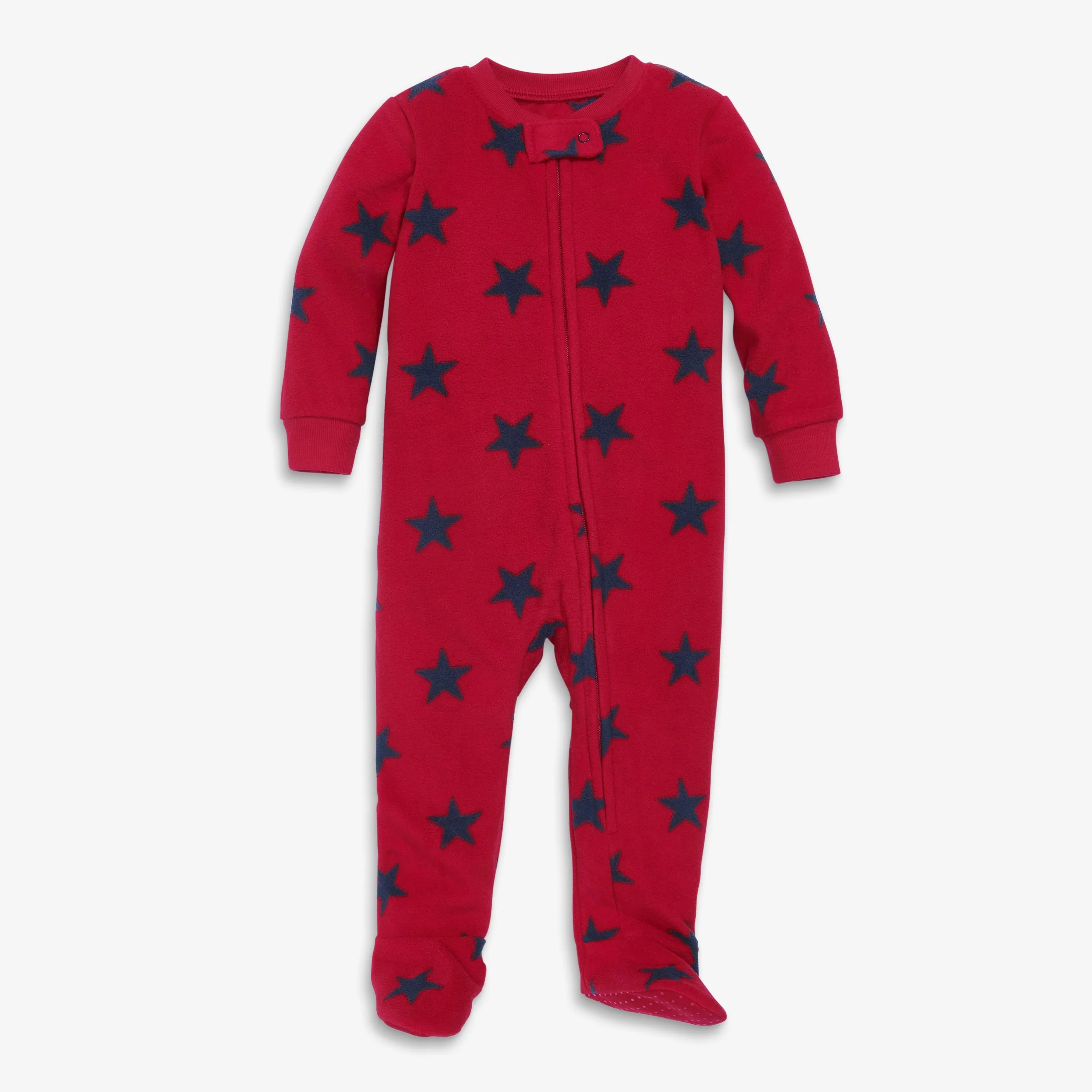 Clearance baby fleece zip footie in star - Image 3