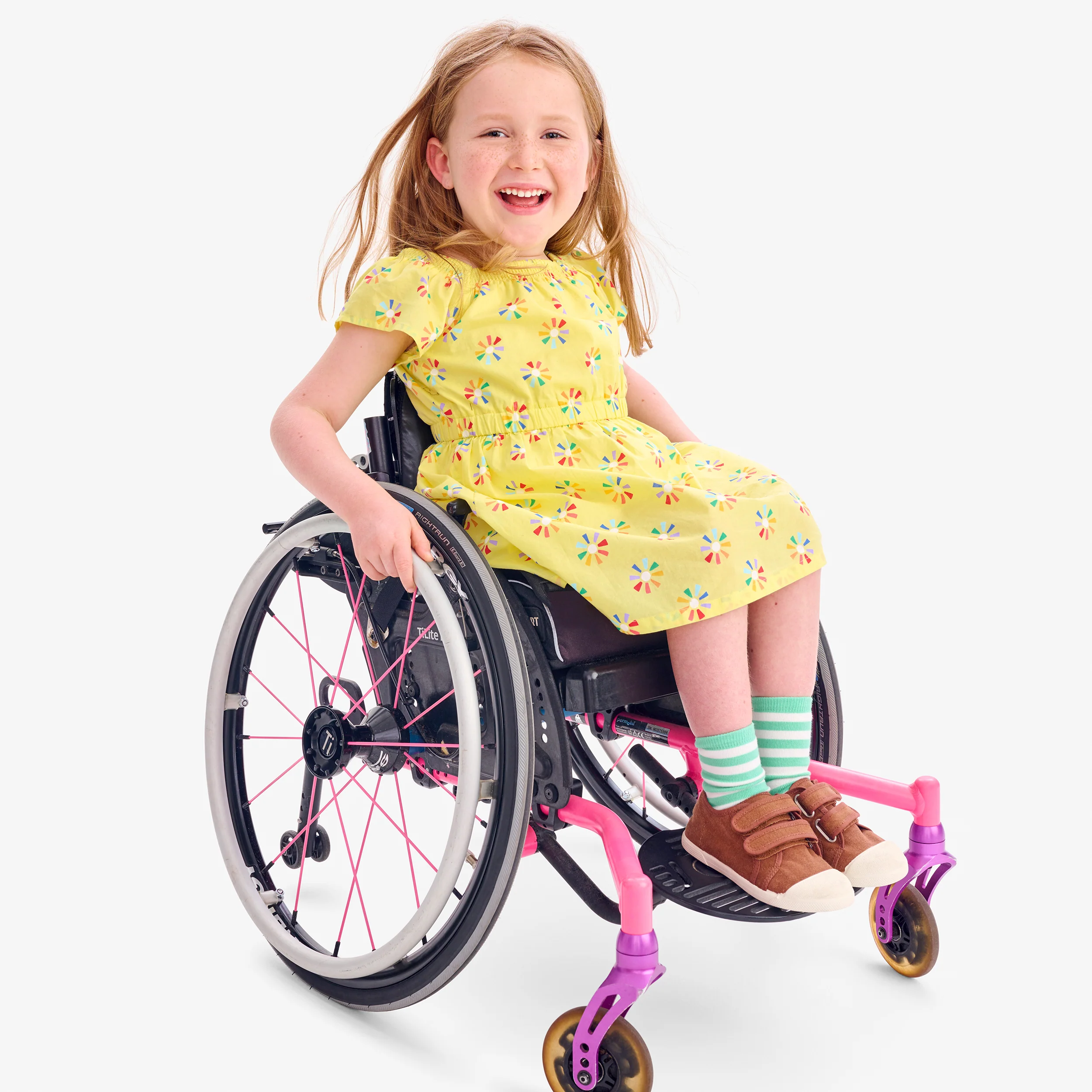 Clearance kids picnic dress in rainbow cutout suns