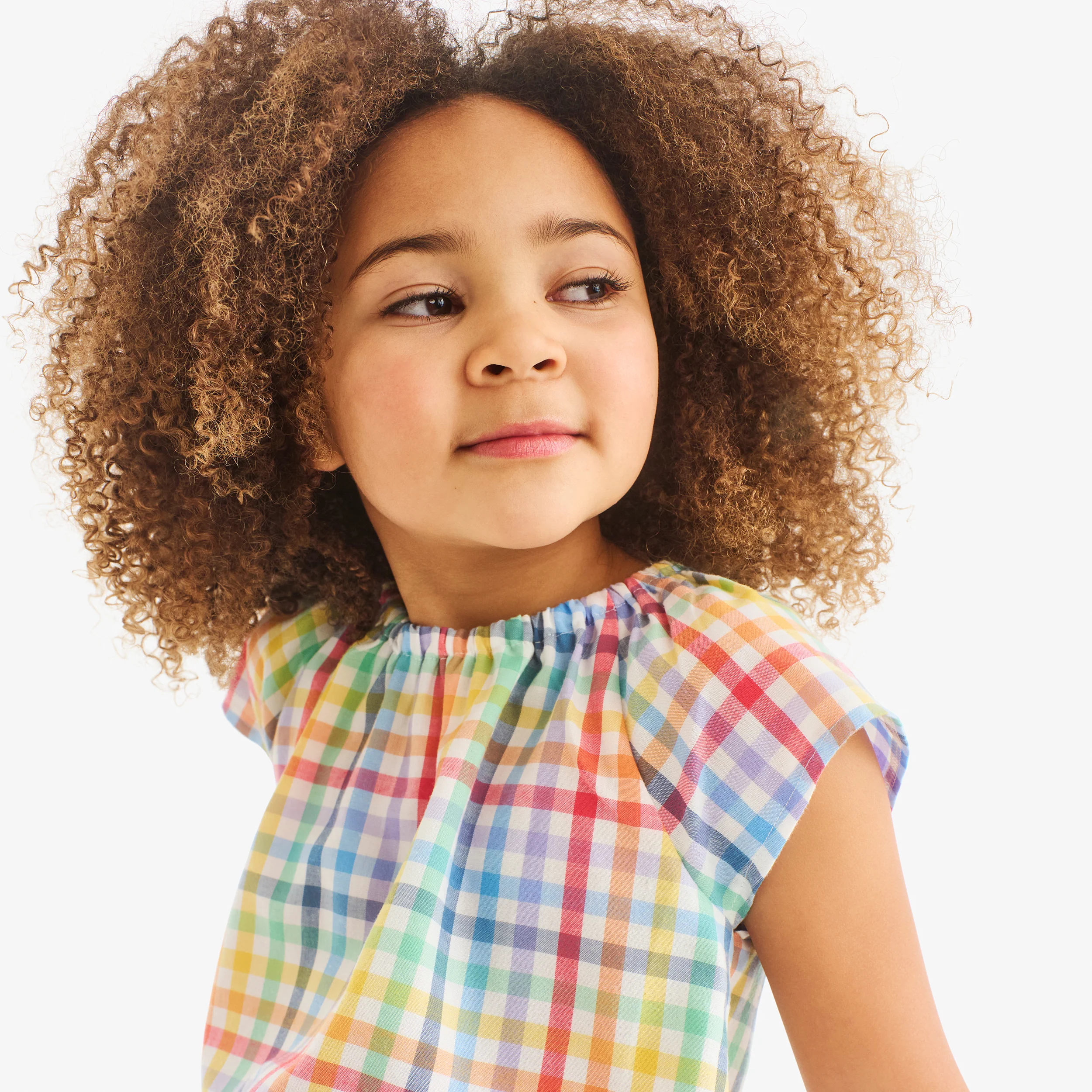 Kids nightgown in rainbow plaid - Image 3
