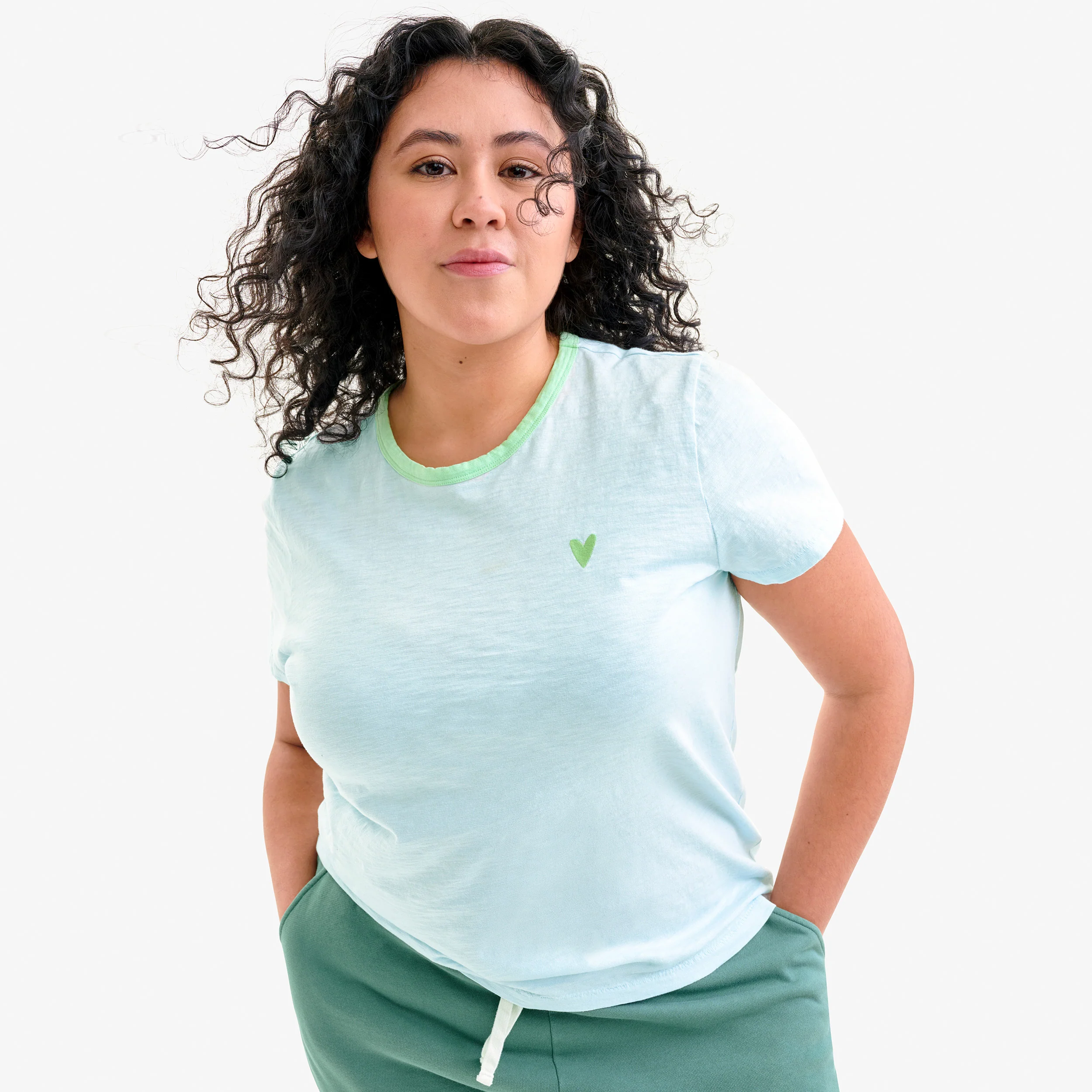 Clearance adult embroidered classic slub crewneck tee (women's fit)