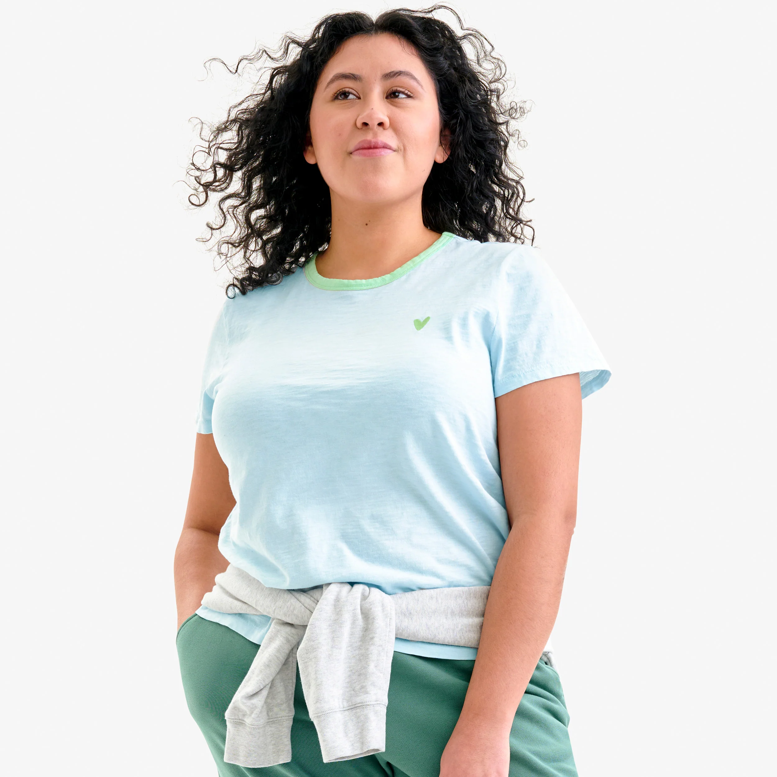 Clearance adult embroidered classic slub crewneck tee (women's fit) - Image 5