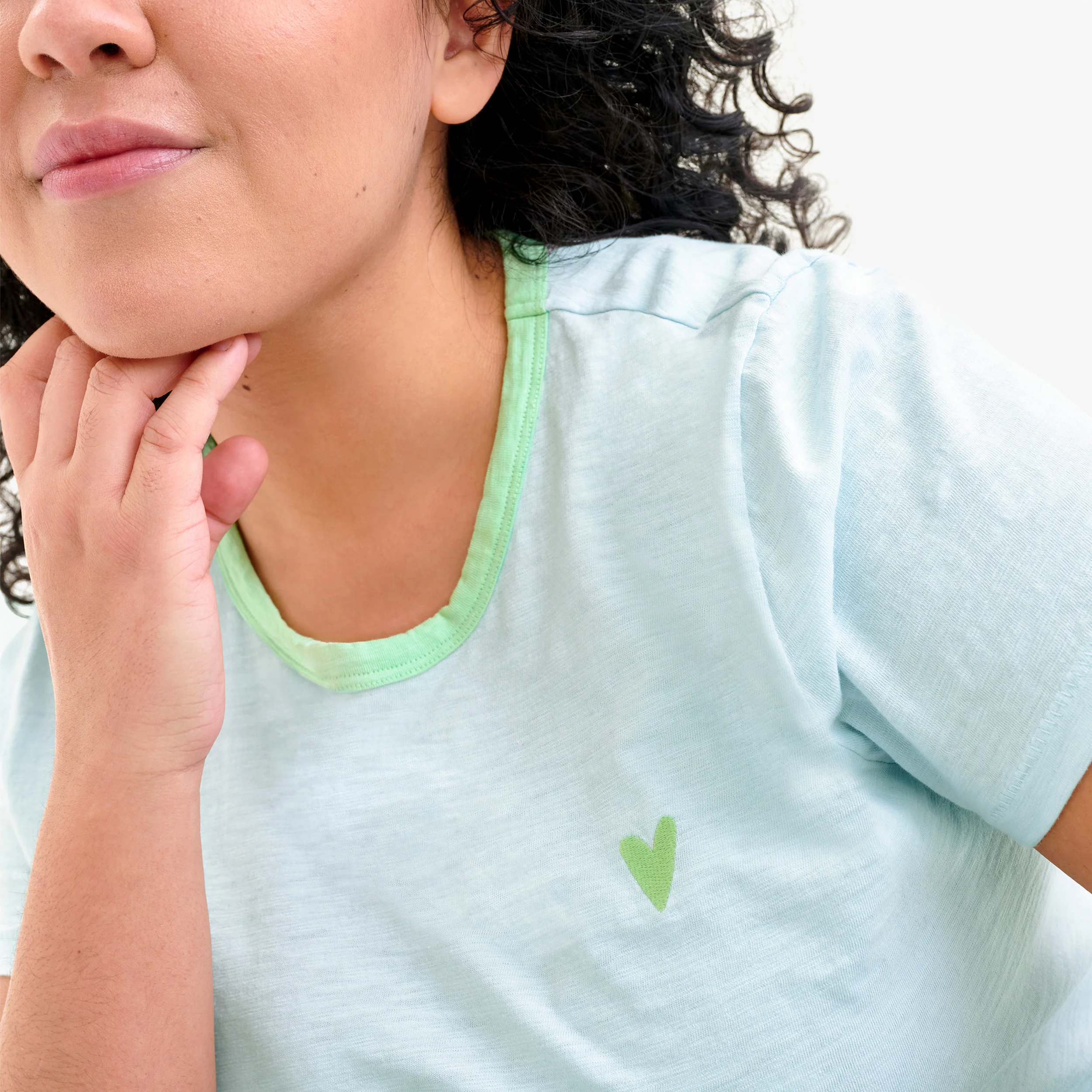 Clearance adult embroidered classic slub crewneck tee (women's fit) - Image 6