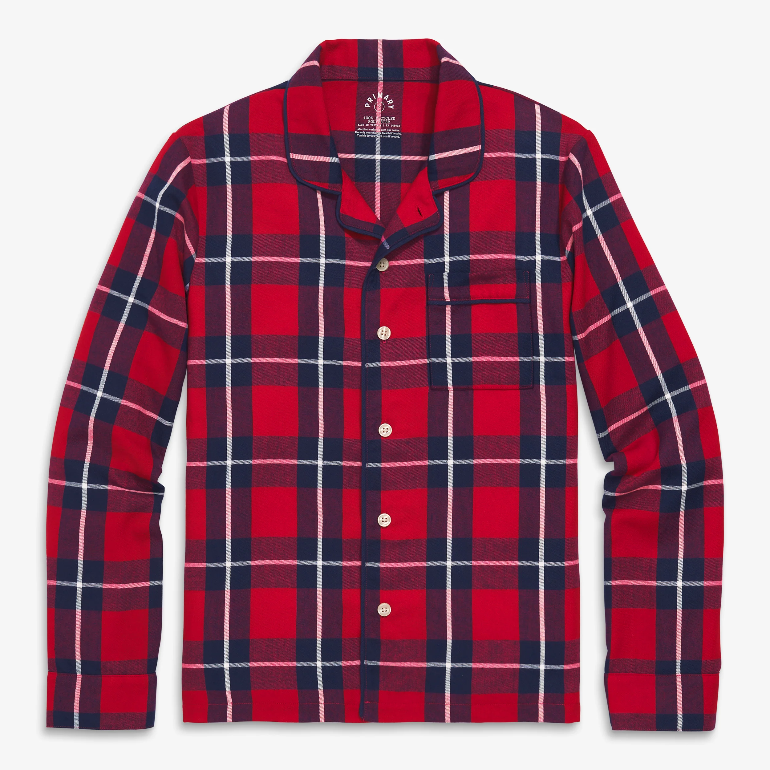 Clearance adult plaid flannel pj top (unisex fit)
