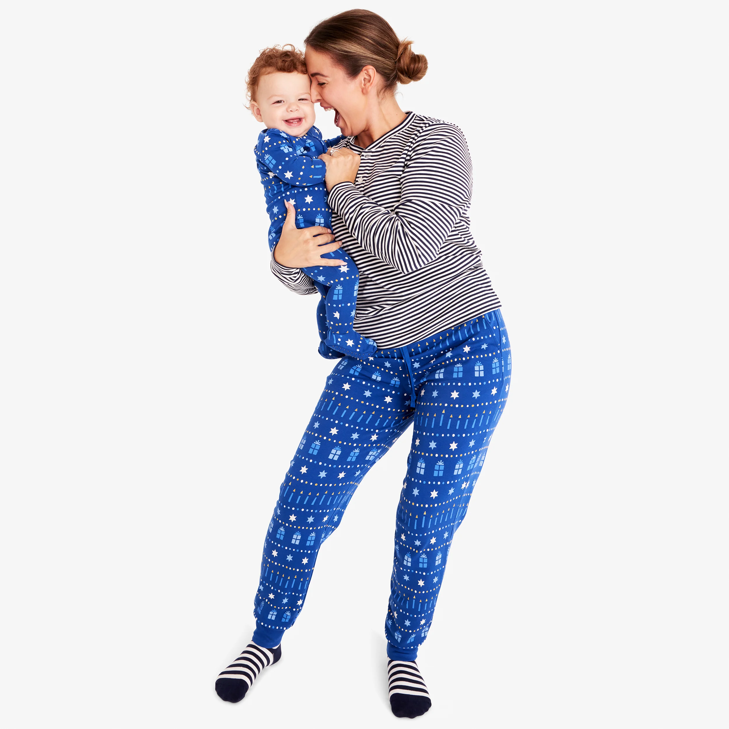Clearance adult organic pj pant in festive lights (unisex fit)