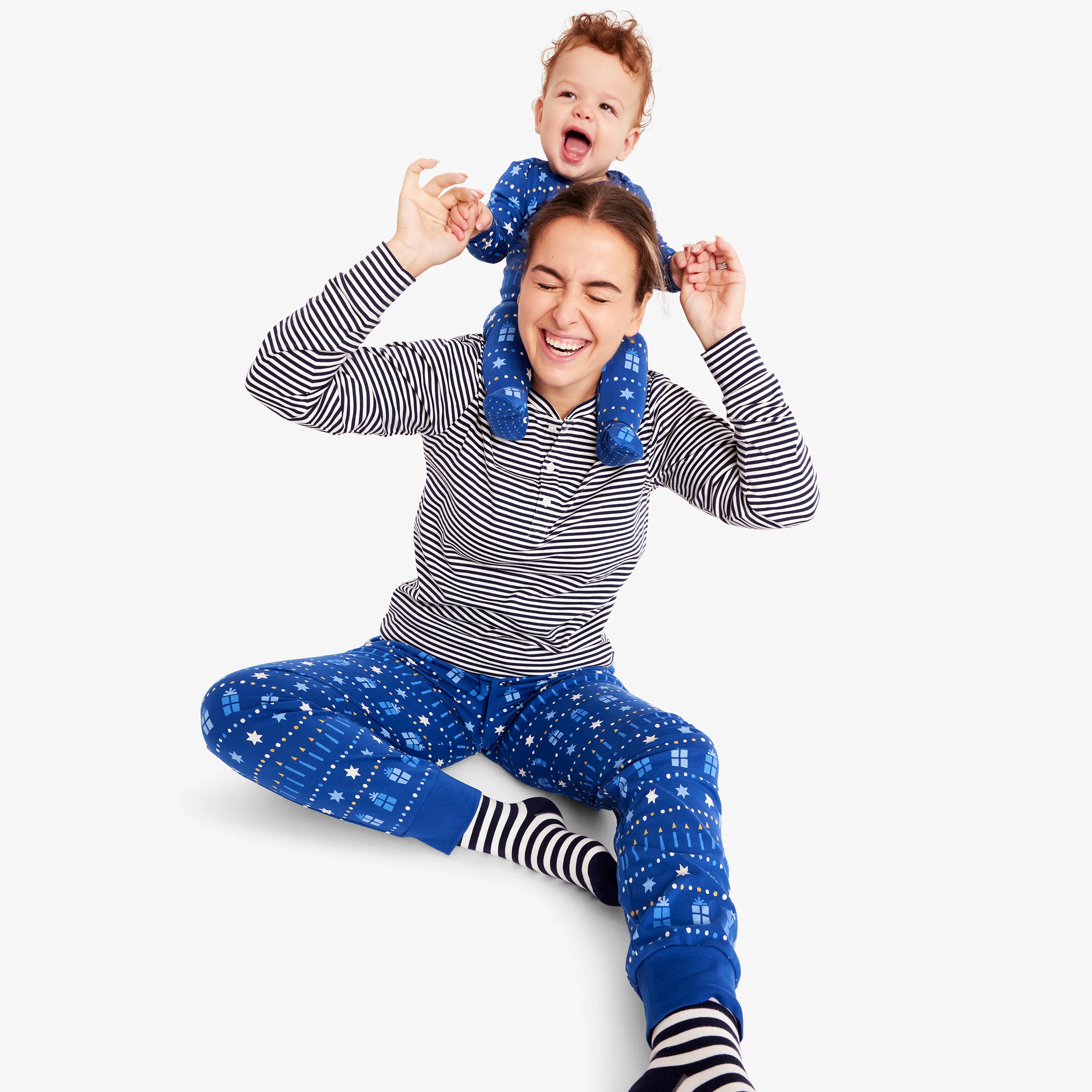 Clearance adult organic pj pant in festive lights (unisex fit) - Image 3