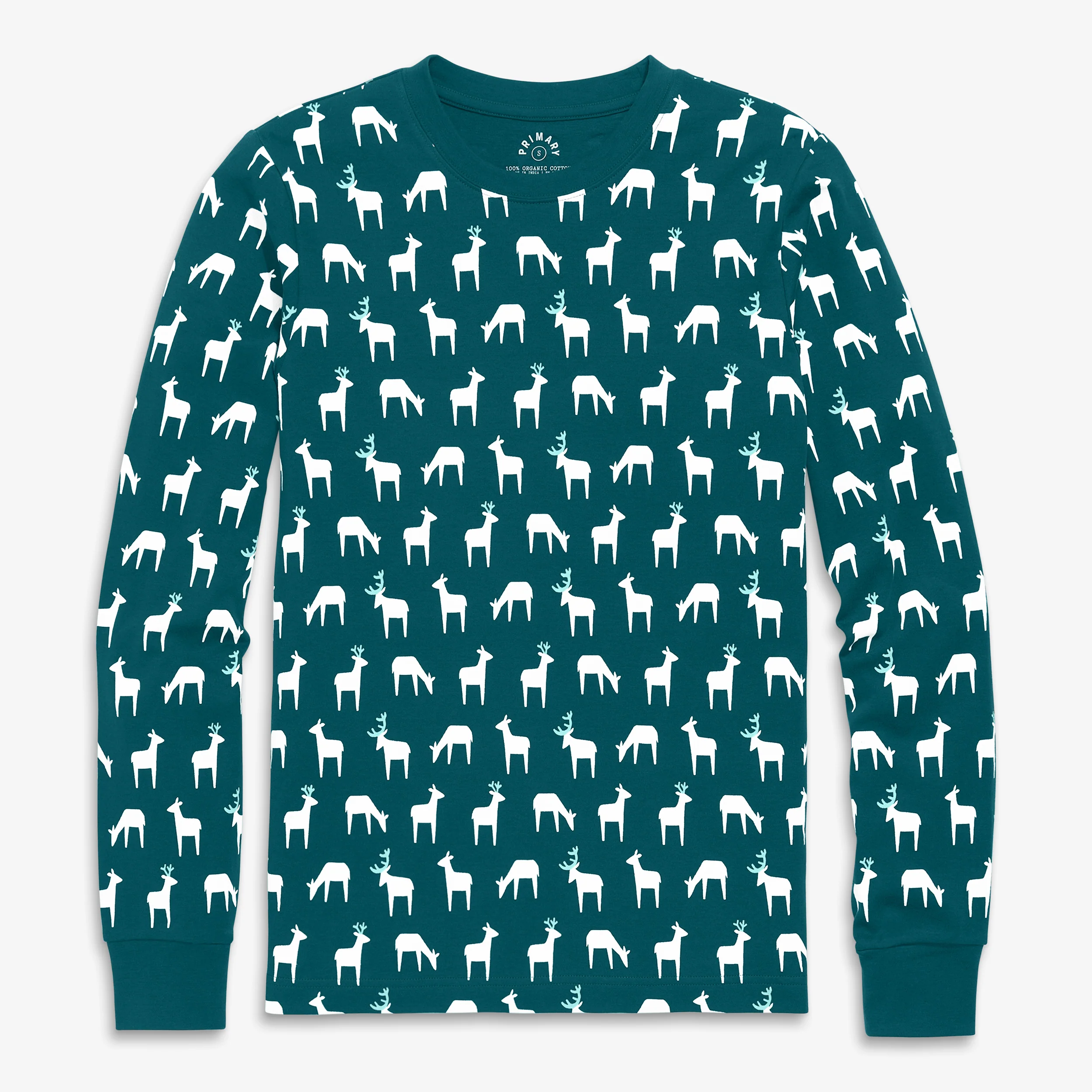 Clearance adult organic long sleeve pj top in forest friends (unisex fit) - Image 2