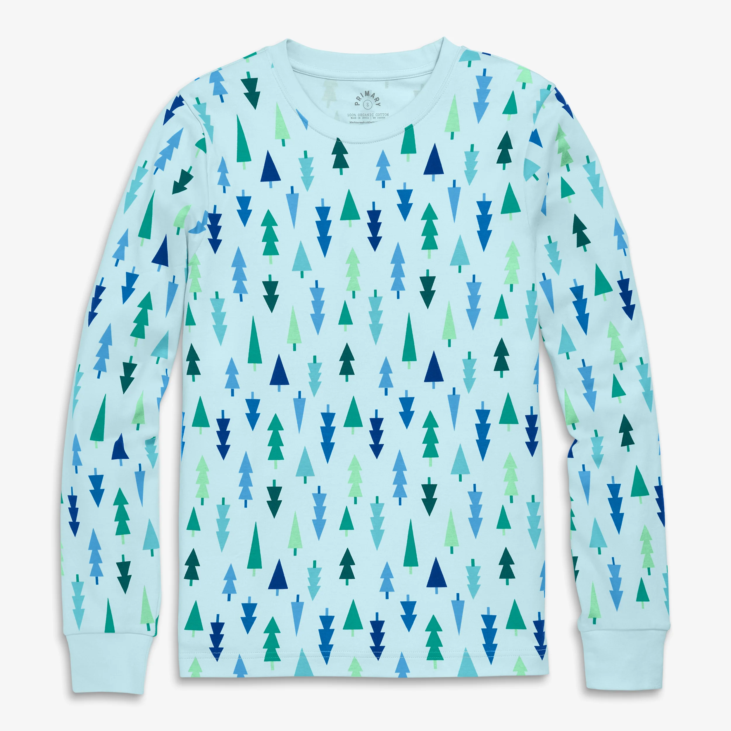 Clearance adult organic long sleeve pj top in frosty trees (unisex fit) - Image 2