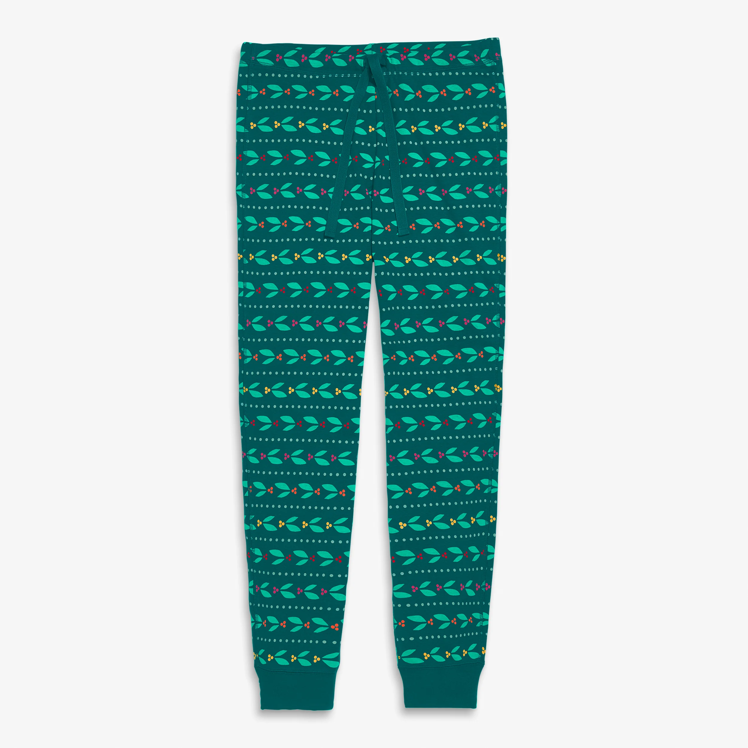 Clearance adult organic pj pant in holly berries (unisex fit)