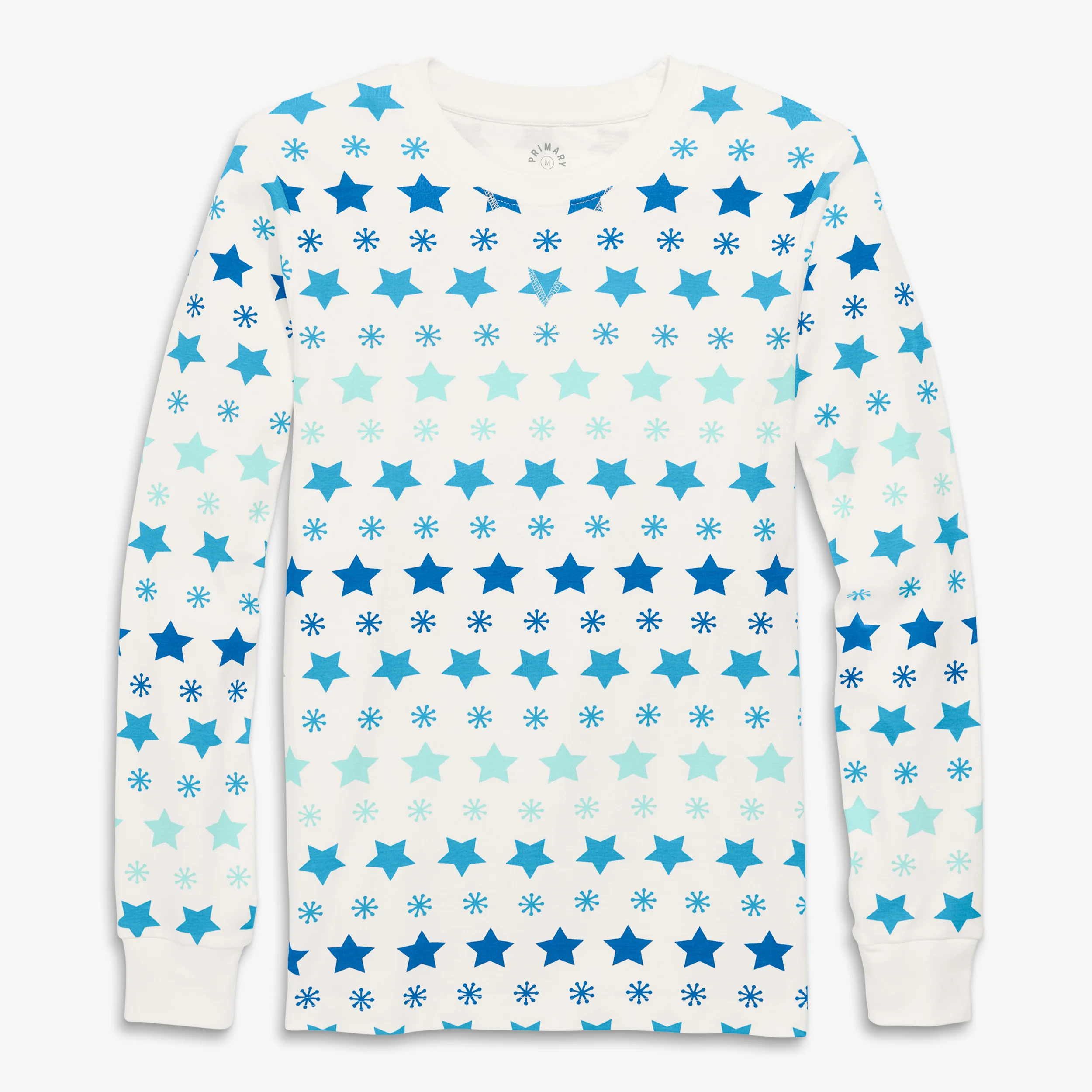 Clearance adult organic pj top in snowy stars (unisex fit)