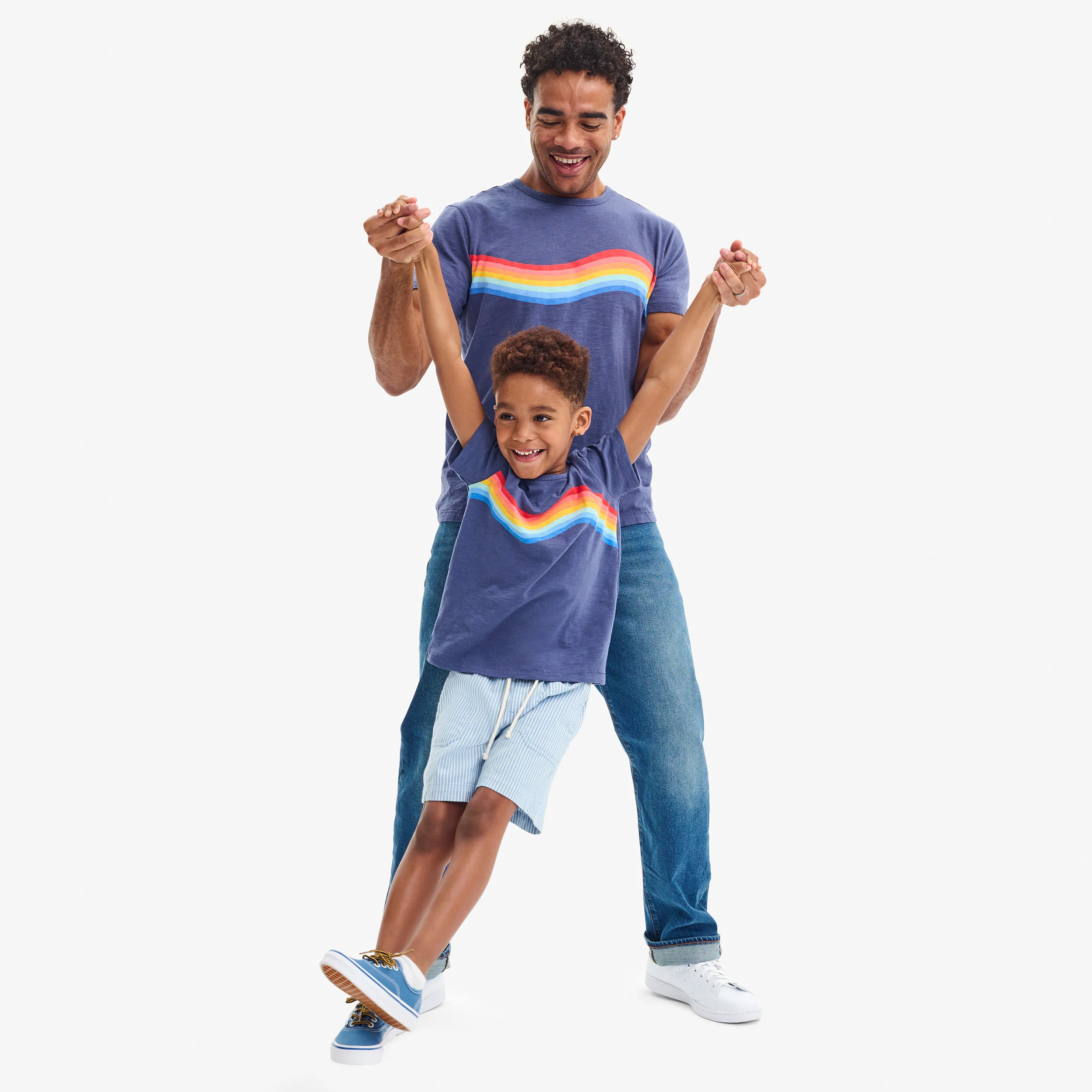 Unisex fit classic tee in rainbow banner wave - Image 3