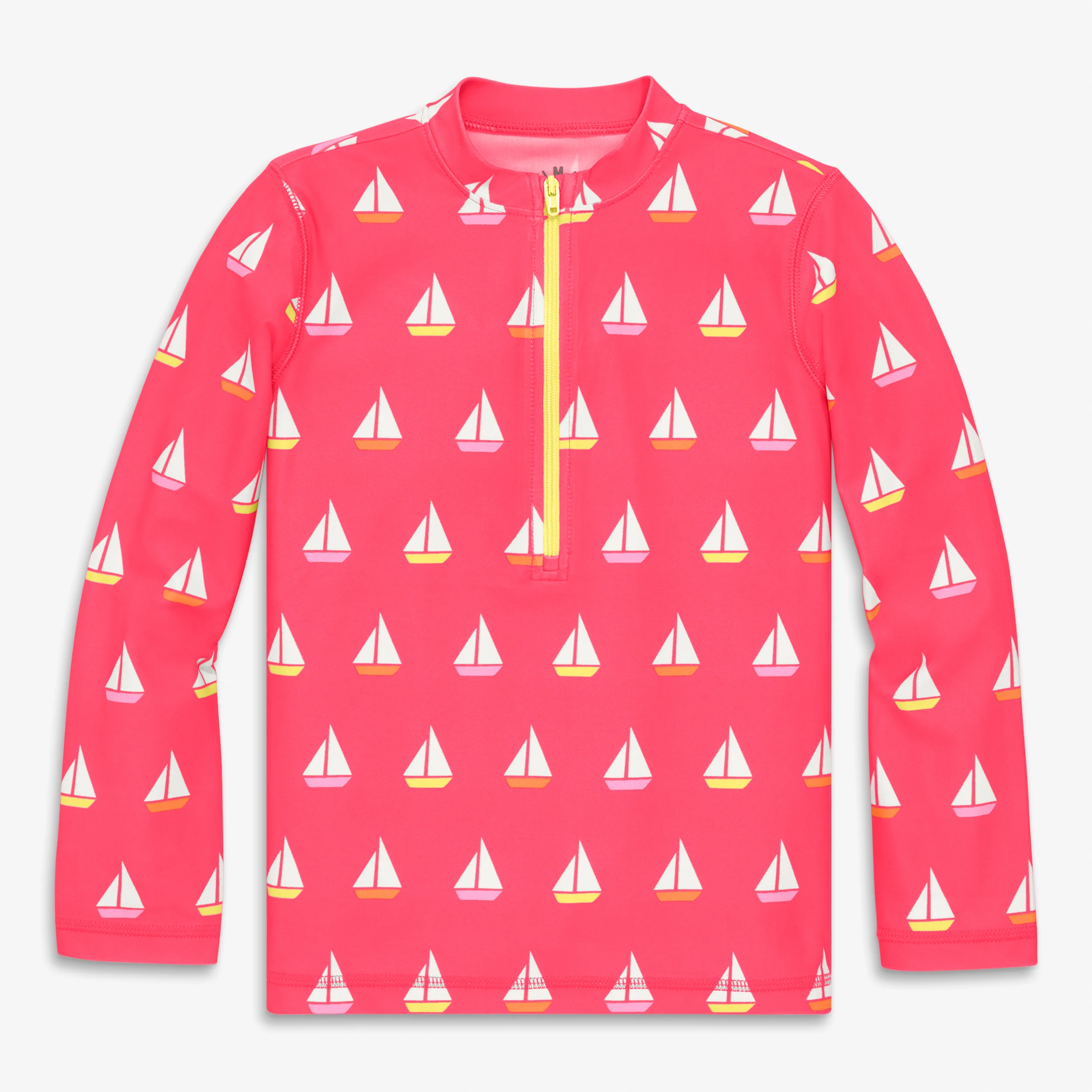 Kids half-zip rash guard in sailboats - Image 2