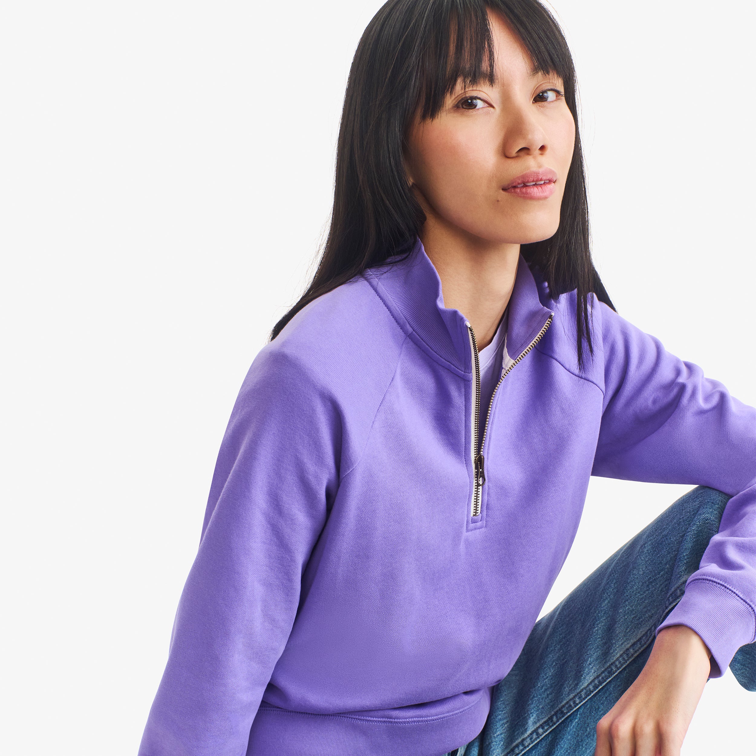 Adult half-zip crop sweatshirt (women's fit) - Image 5