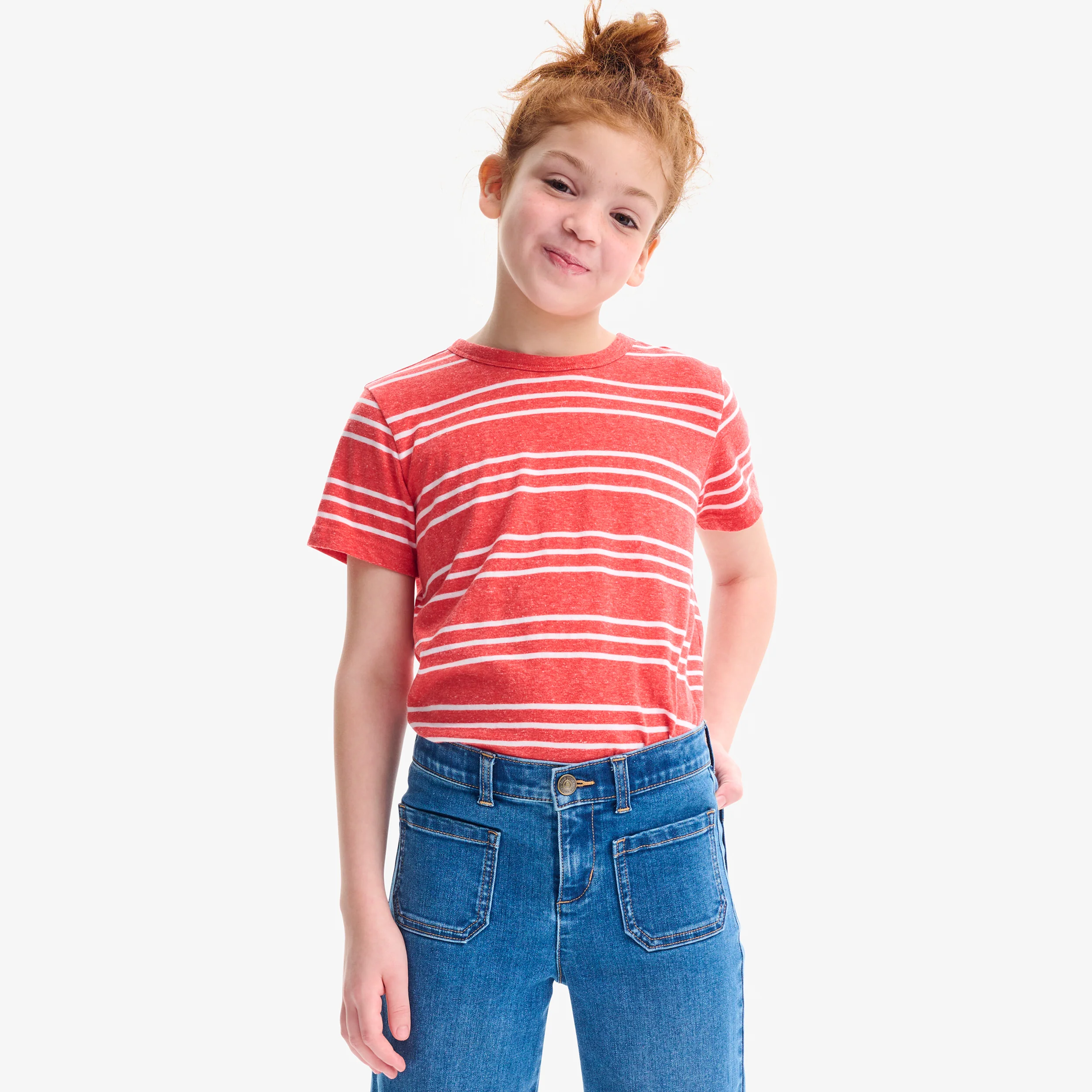 Kids heathered tee in stripe - Image 5