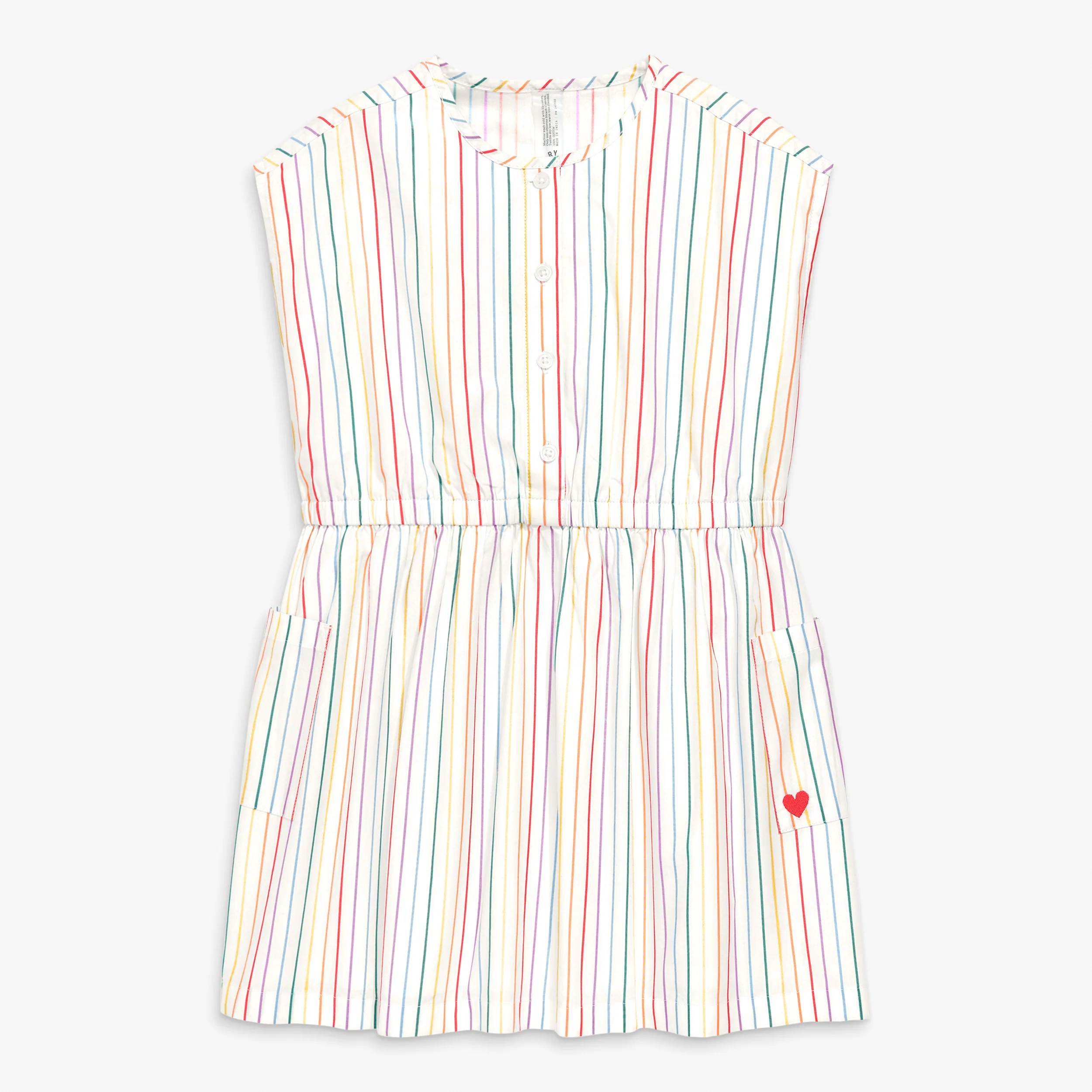 Clearance kids picnic dress in rainbow pinstripe