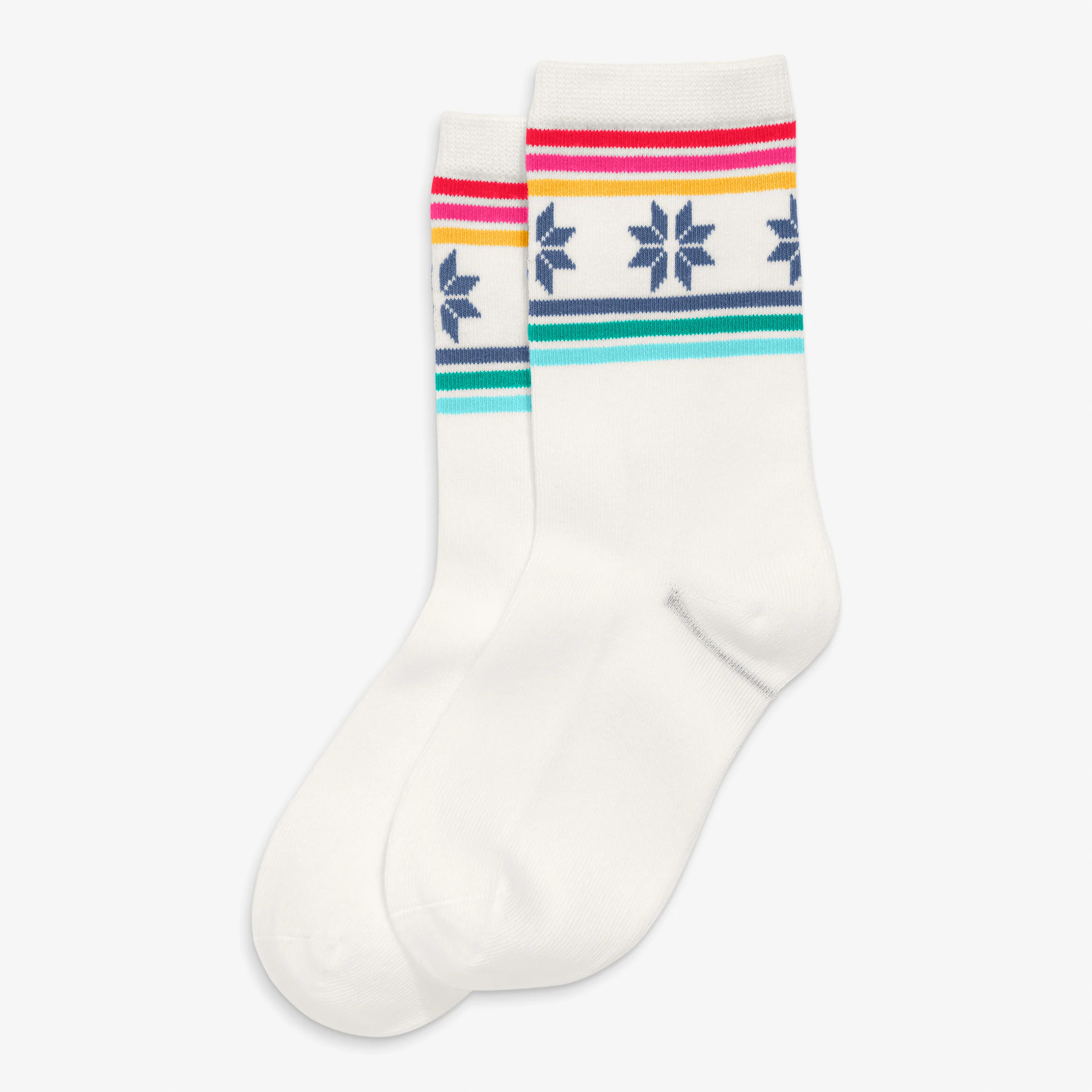 Kids crew sock in snowflake fair isle - Image 4