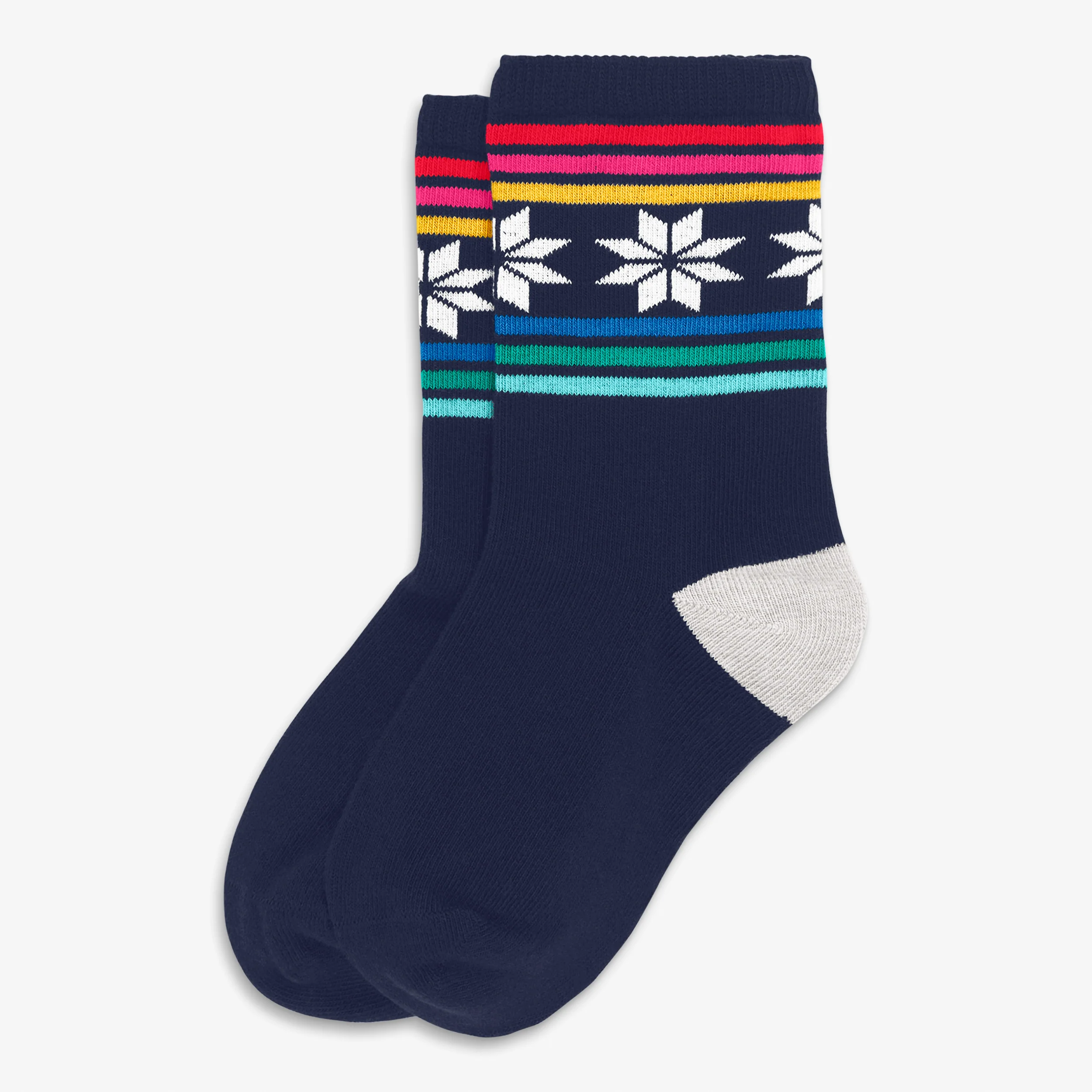 Kids crew sock in snowflake fair isle - Image 5