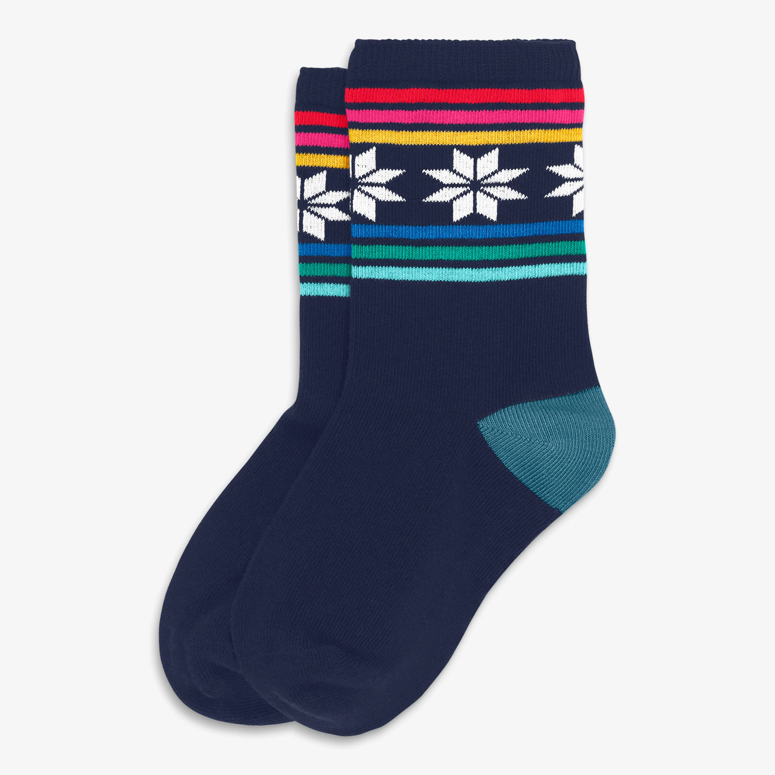 Kids crew sock in snowflake fair isle - Image 7
