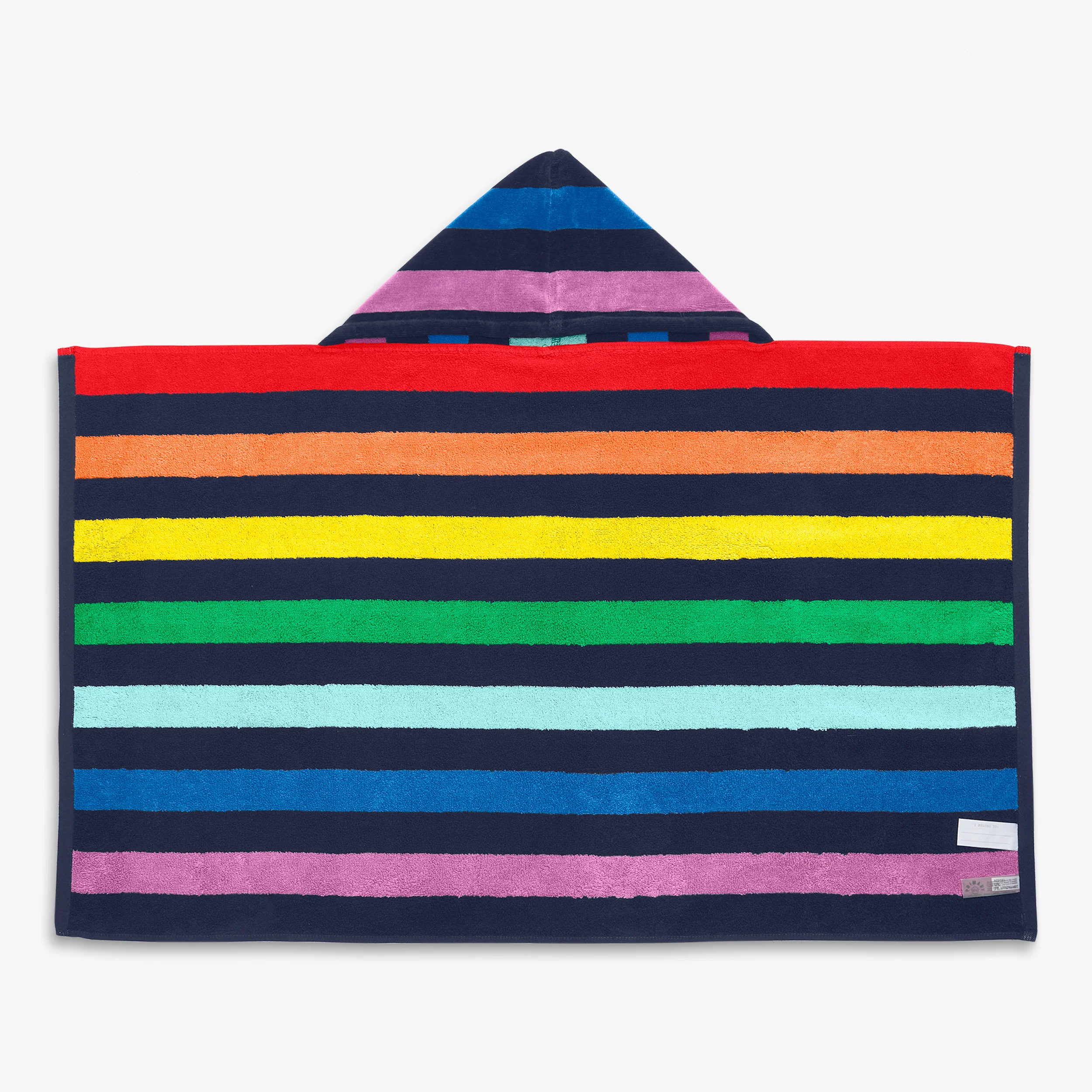 Kids rainbow stripe hoodie towel - Image 2