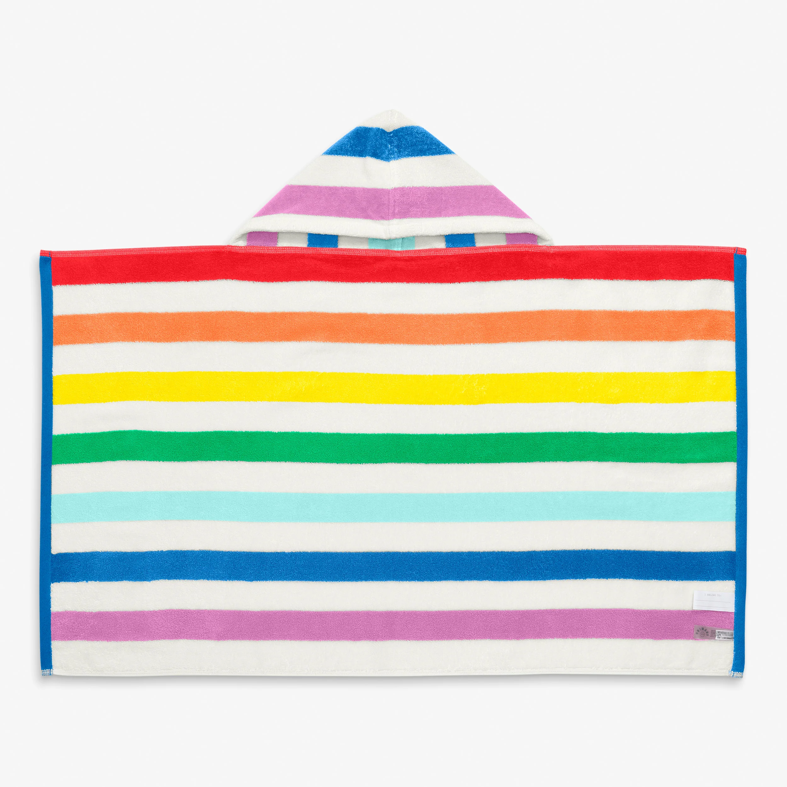 Kids rainbow stripe hoodie towel - Image 3