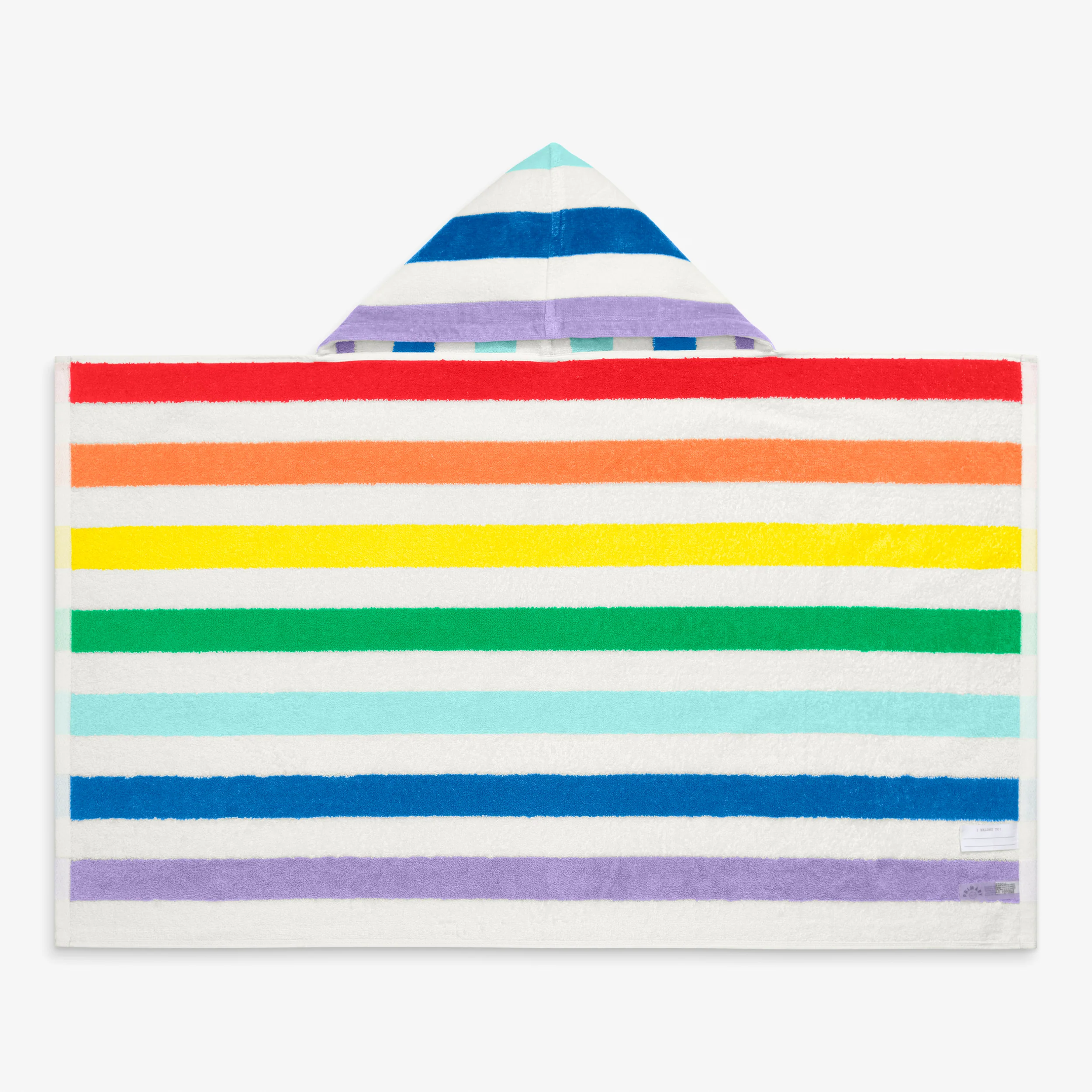 Kids rainbow stripe hoodie towel - Image 4